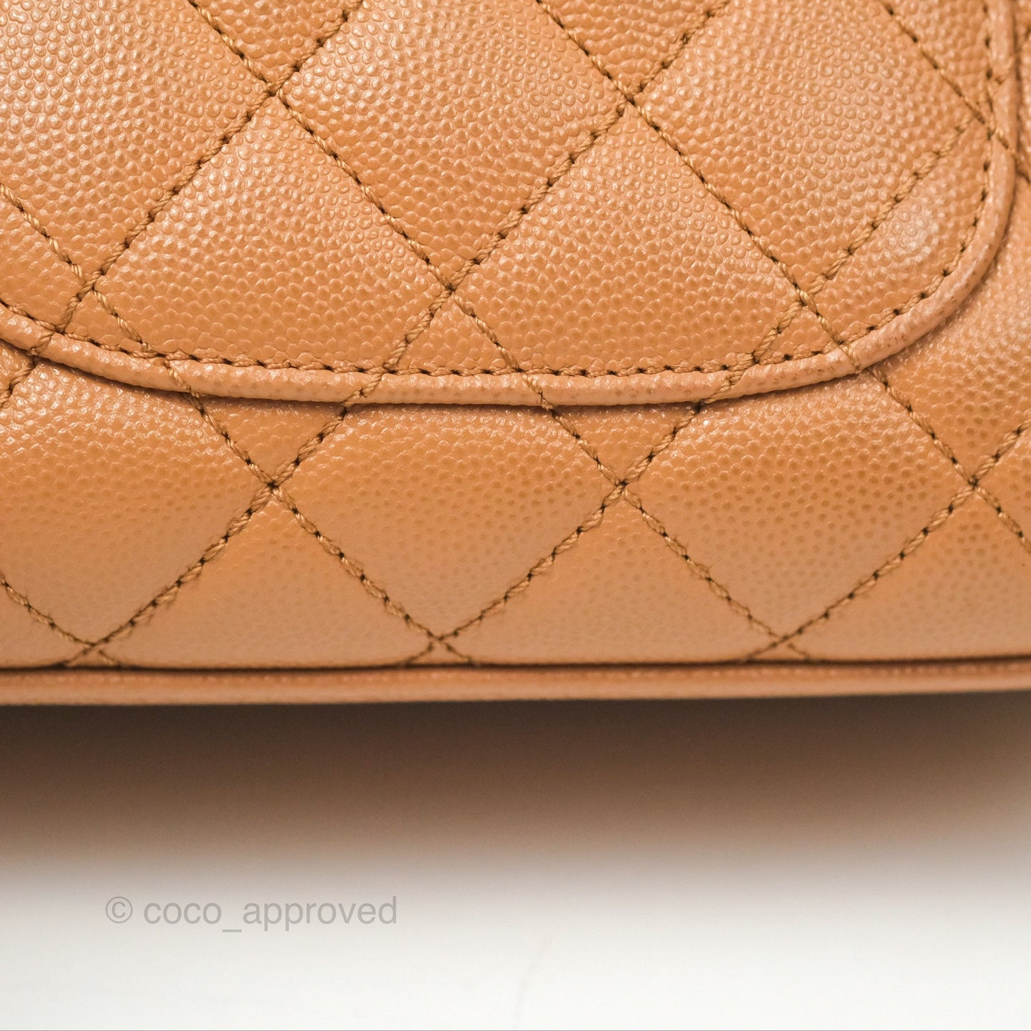 Chanel Mini Coco Handle Dark Beige Caviar Lizard Handle Gold Hardware