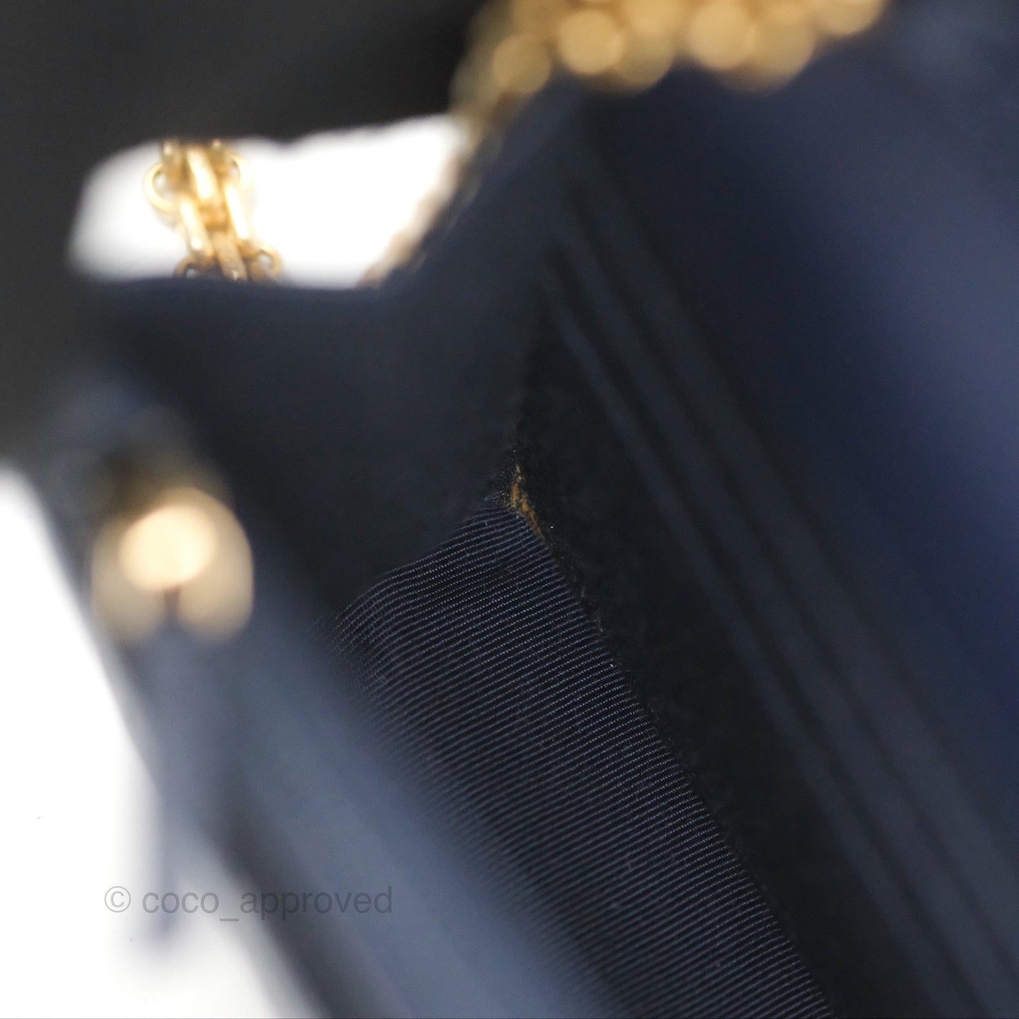 Chanel Quilted Reissue Wallet On Chain WOC Navy Aged Calfskin Gold Hardware
