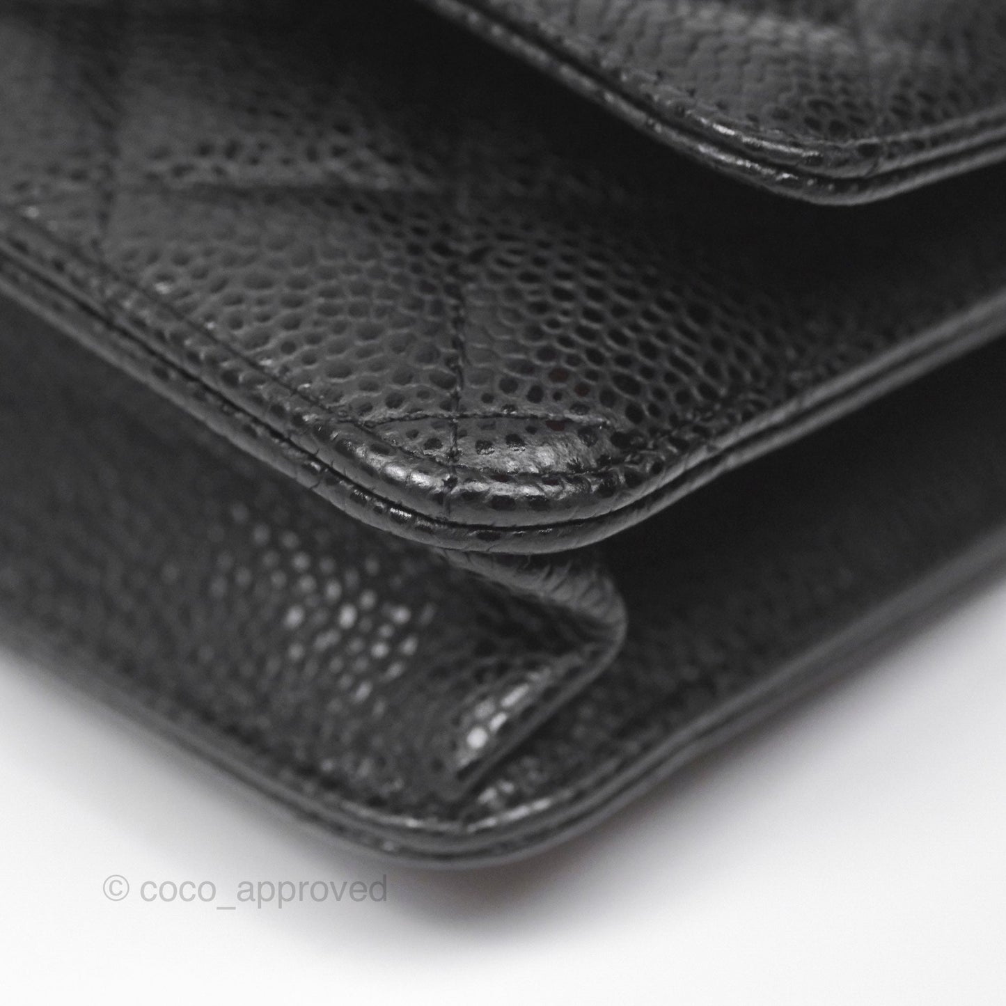 Chanel Classic Wallet On Chain WOC Quilted Black Caviar Gold Hardware