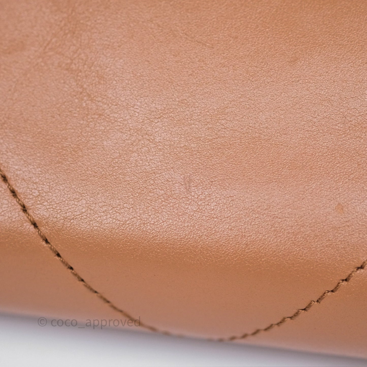 Chanel 22 Small Caramel Beige Shiny Calfskin Aged Gold Hardware