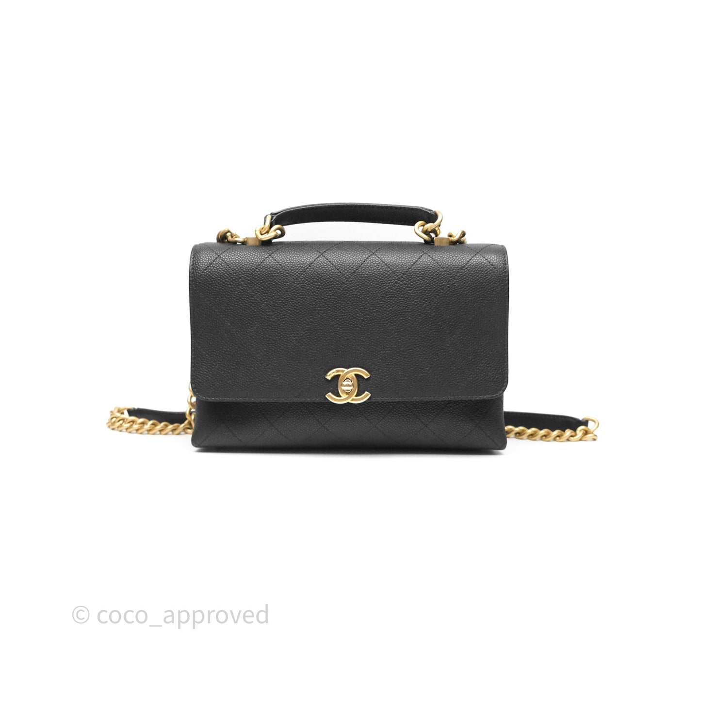 Chanel Small Chic Affinity Grained Calfskin Black Aged Gold Hardware