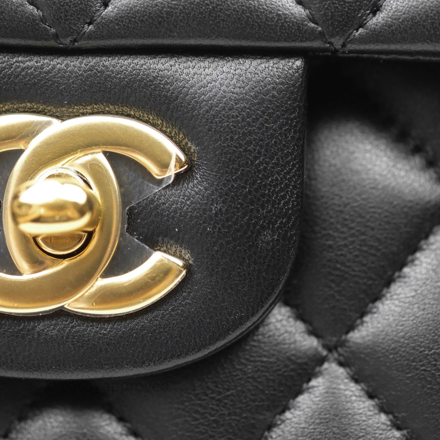Chanel Small Classic Flap Quilted Black Lambskin Gold Hardware