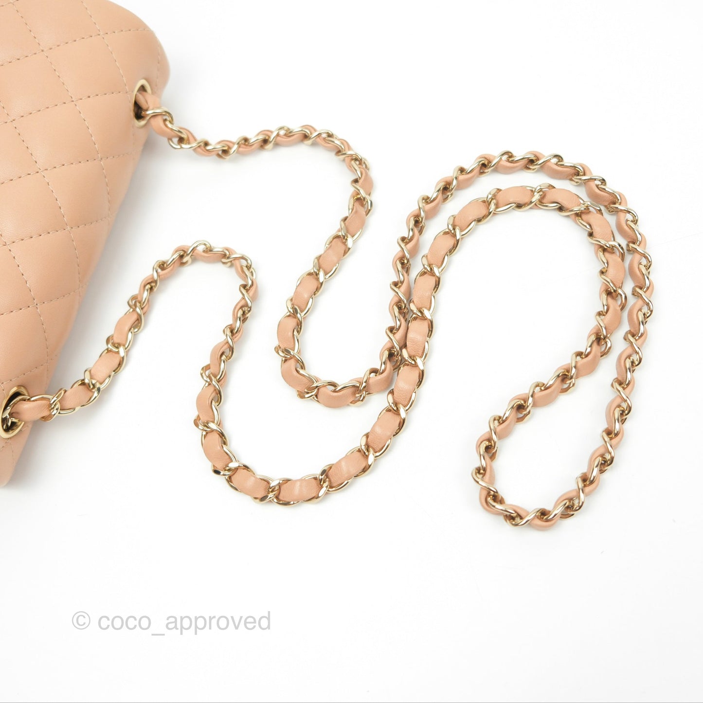 Chanel Quilted Mini Rectangular Beige Lambskin Gold Hardware