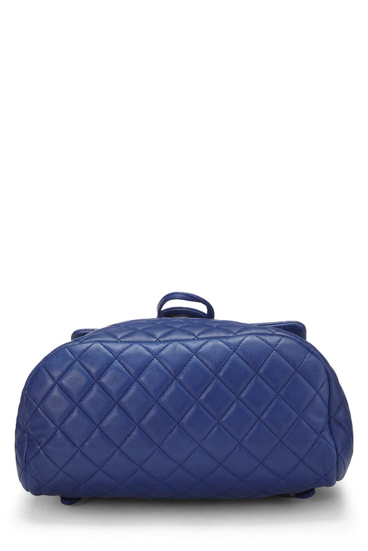 Chanel,  Blue Quilted Lambskin Urban Spirit Backpack Small, Navy