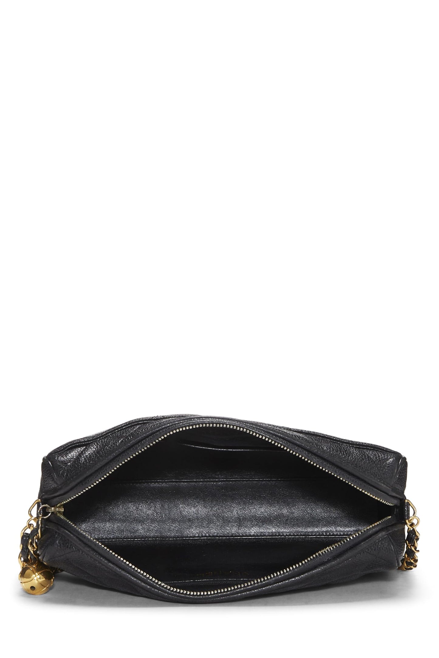 Chanel,  Black Quilted Caviar Pocket Camera Bag Medium, Black
