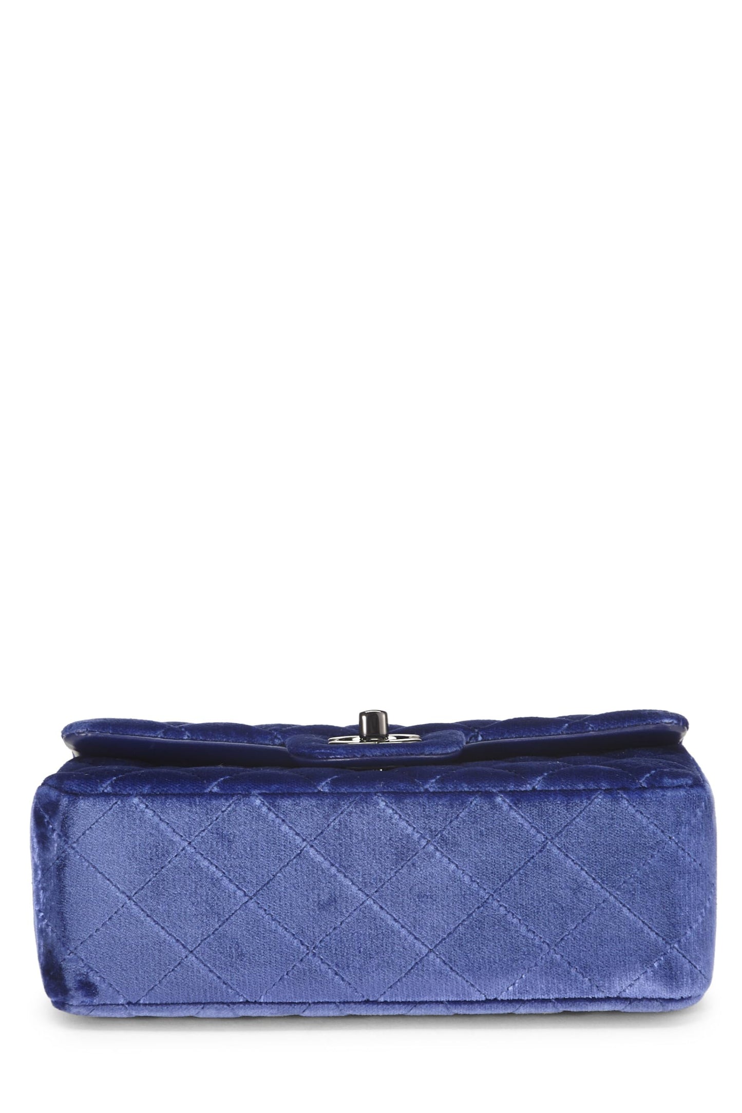 Chanel,  Purple Velvet Rectangular Flap Mini, Navy