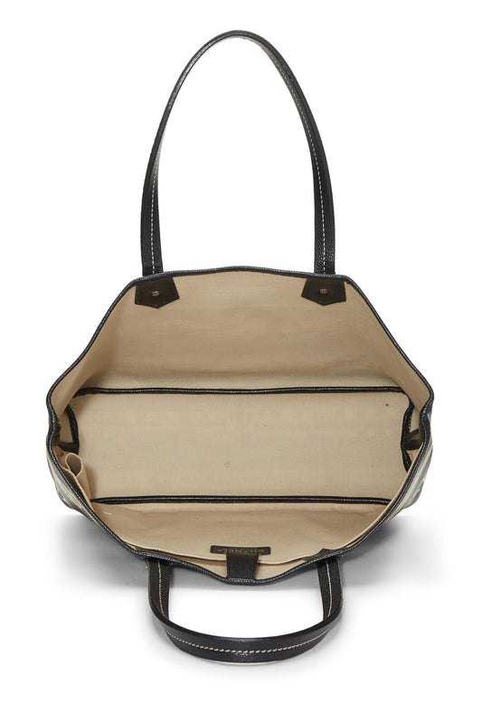 Chanel,  Black & Multicolored Coated Canvas Le Train Tote, Black