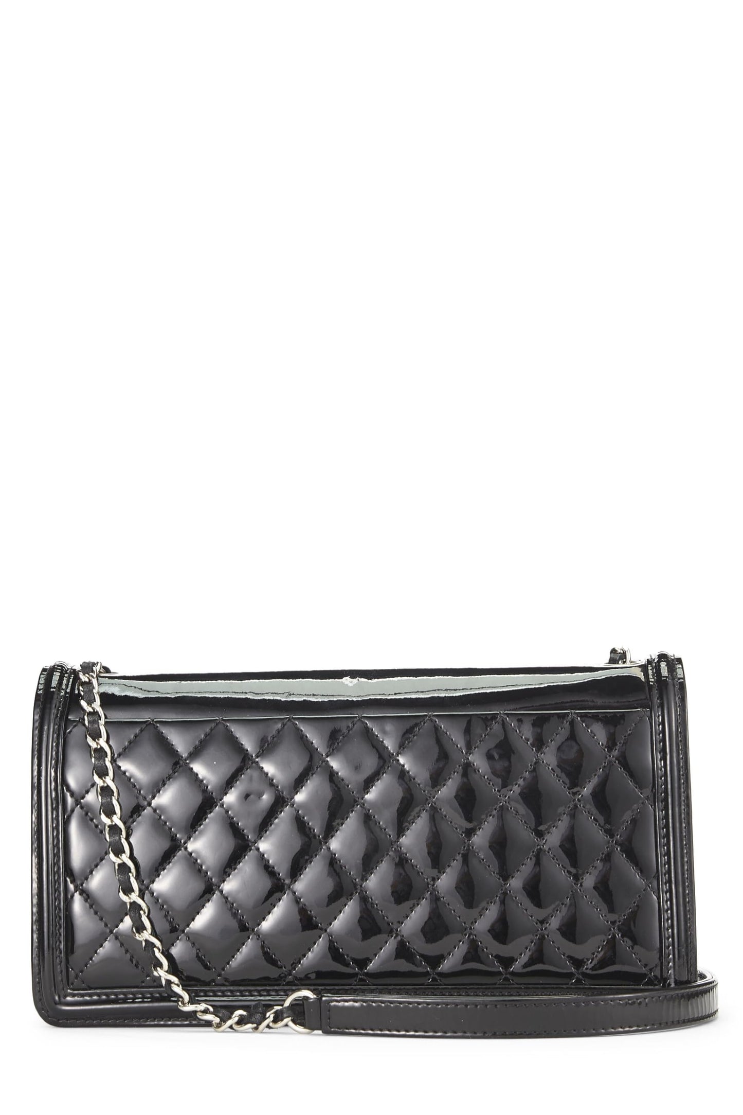 Chanel,  Black Patent Leather Boy Brick Flap, Black