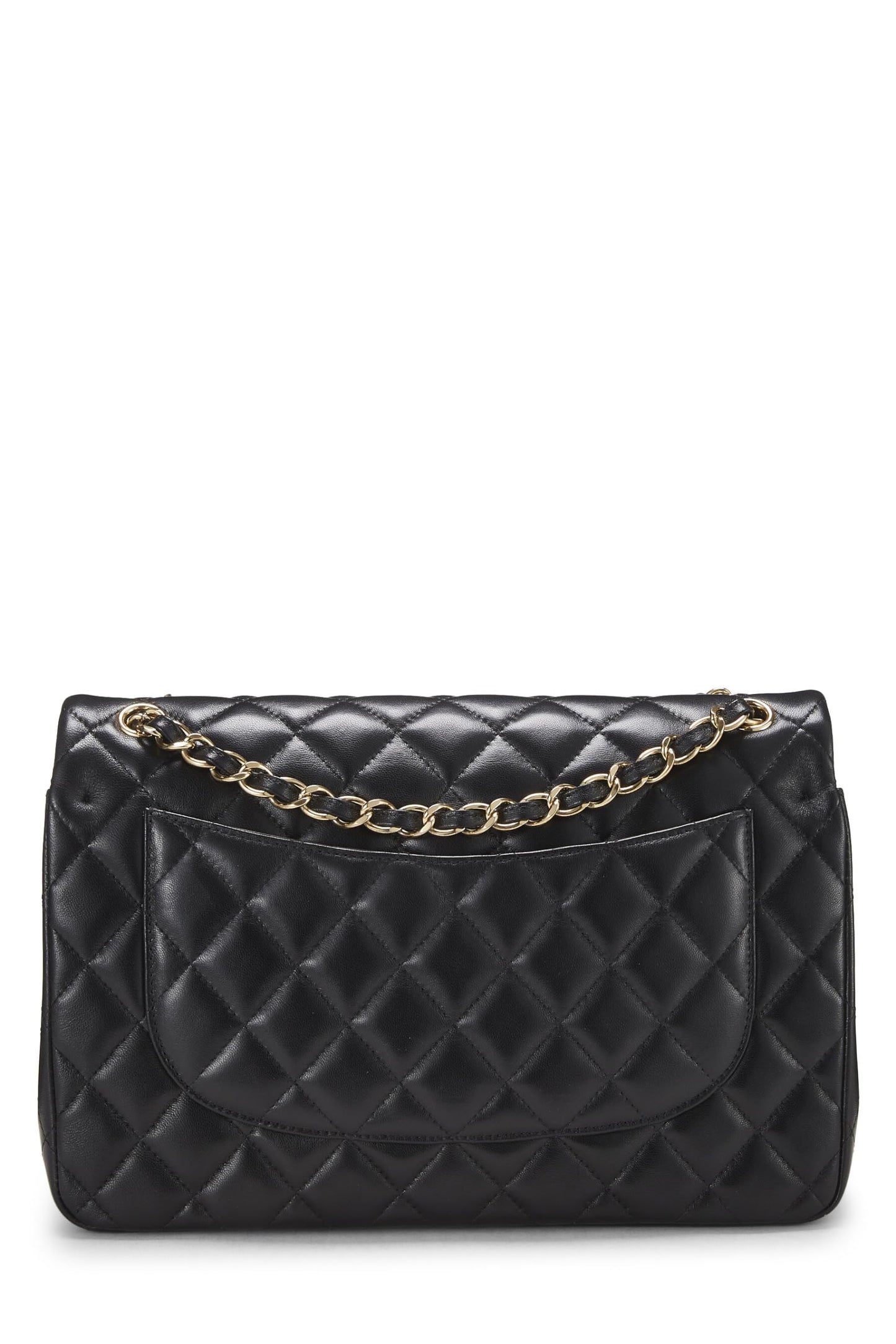 Chanel,  Black Quilted Lambskin New Classic Double Flap Jumbo, Black