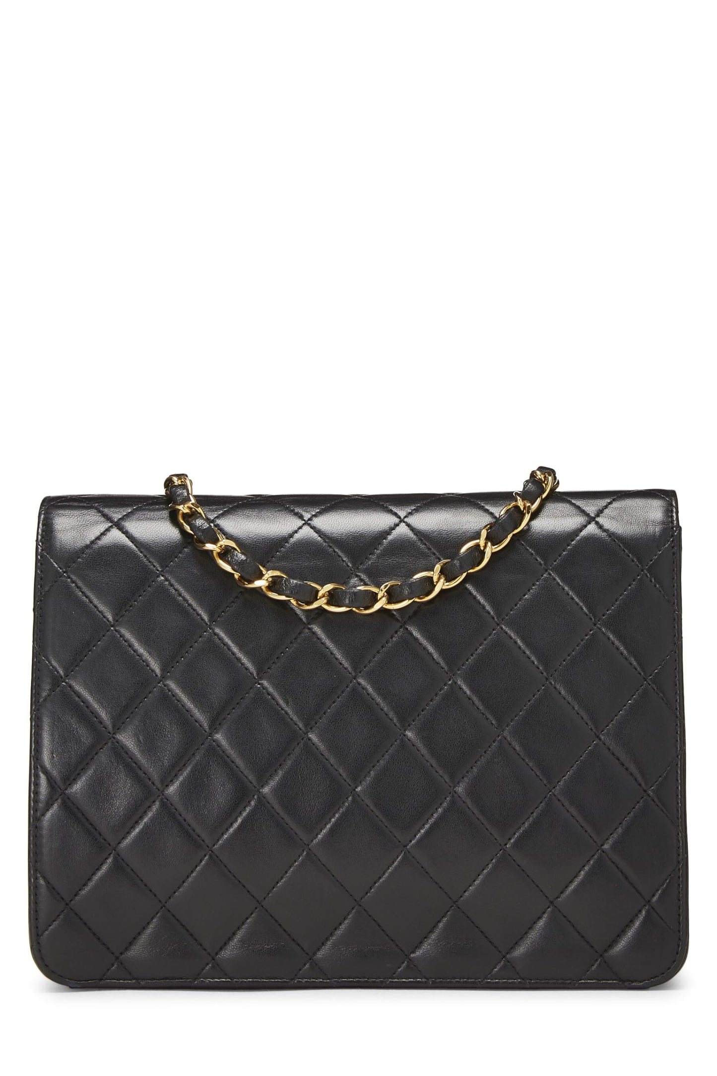 Chanel,  Black Quilted Lambskin Ex Flap Small, Black