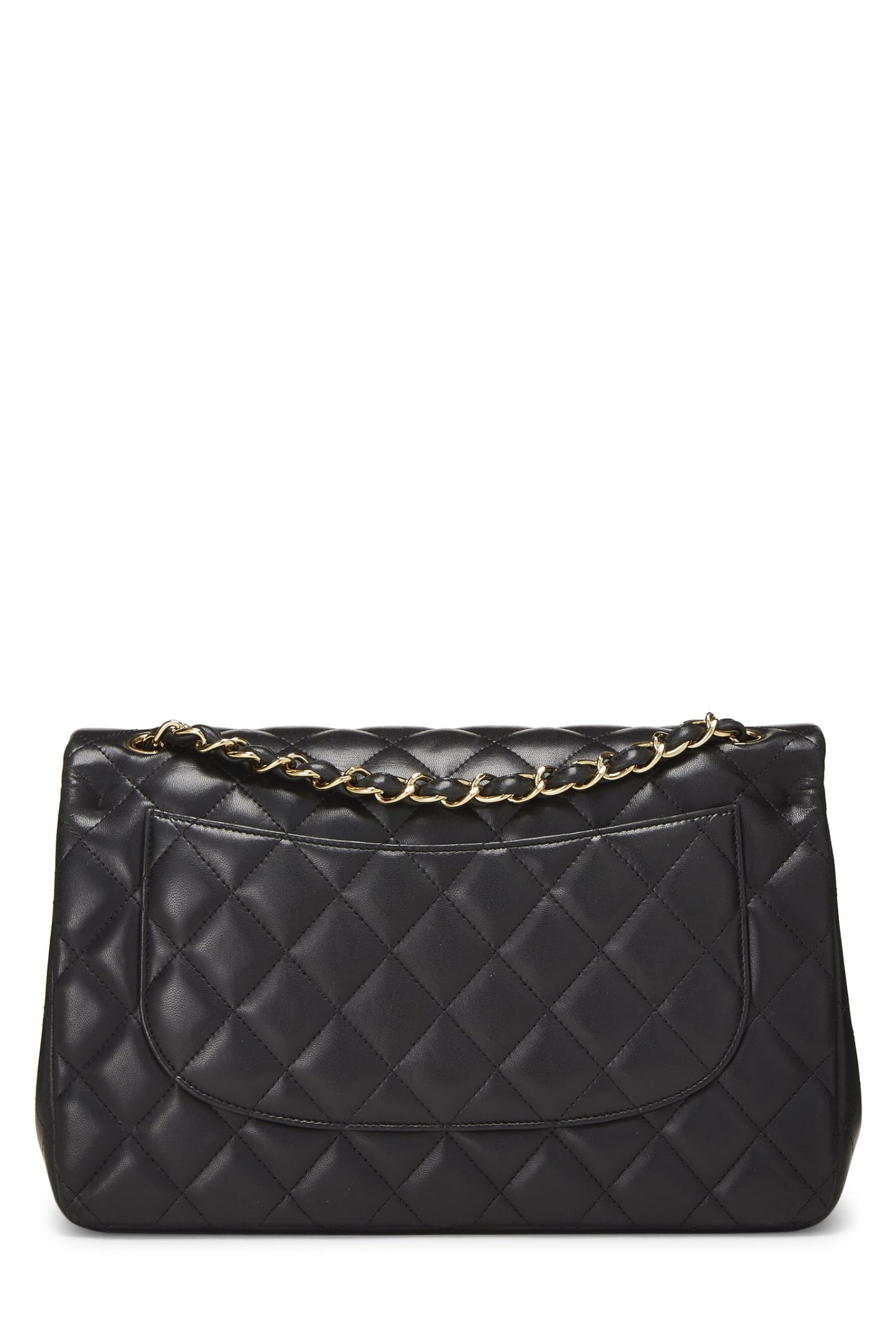 Chanel,  Black Quilted Lambskin New Classic Double Flap Jumbo, Black