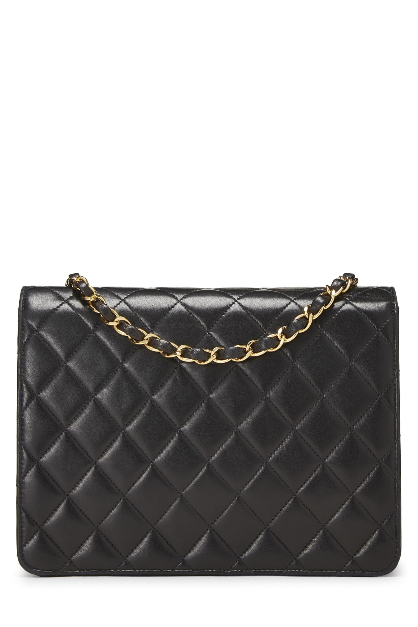 Chanel,  Black Quilted Lambskin Ex Flap Small, Black