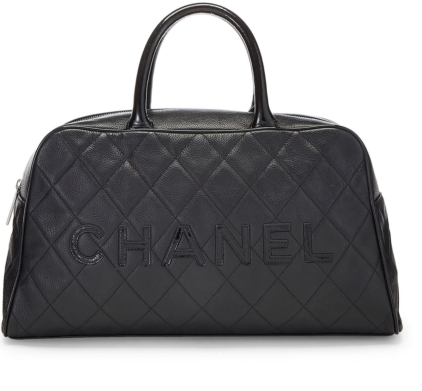 Chanel,  Black Quilted Caviar Bowler Medium, Black