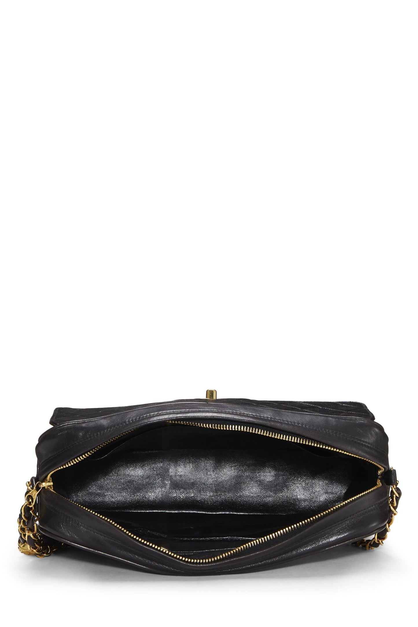 Chanel,  Black Quilted Lambskin Pocket Camera Bag Large, Black