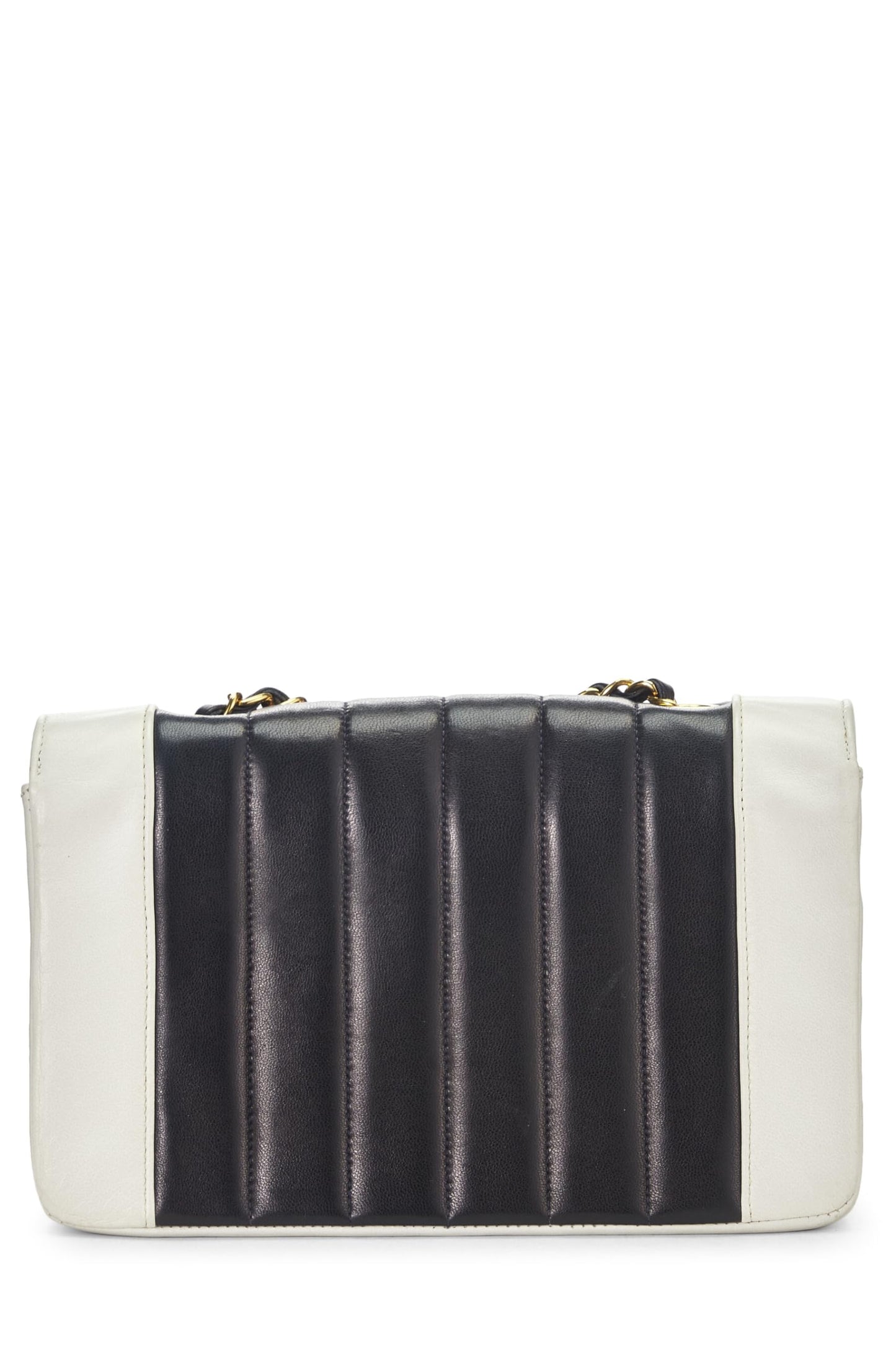 Chanel,  Black Lambskin Vertical Border Half Flap Bag Small, Multi