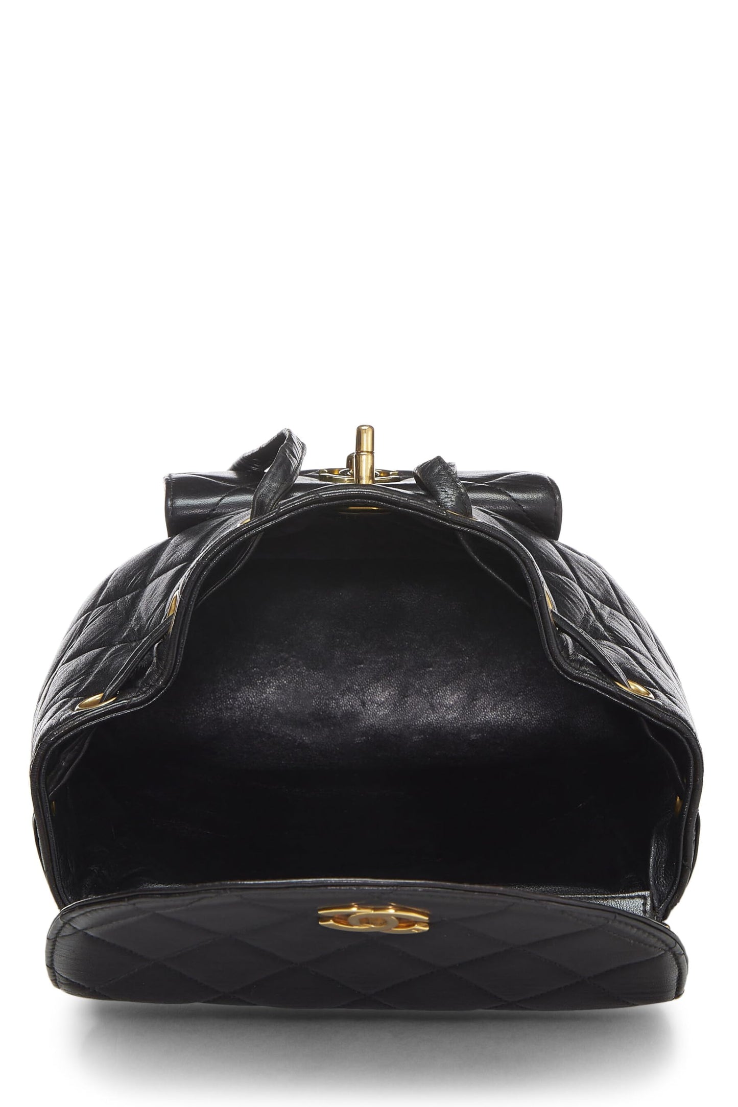 Chanel,  Black Quilted Lambskin 'CC' Classic Backpack Medium, Black