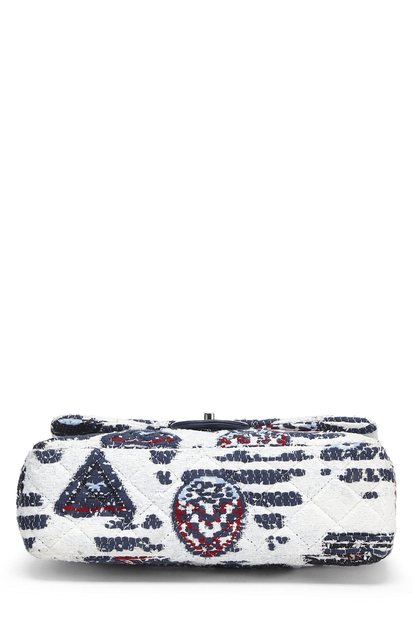 Chanel,  Multi Quilted Tweed New Classic Double Flap Jumbo, Multi