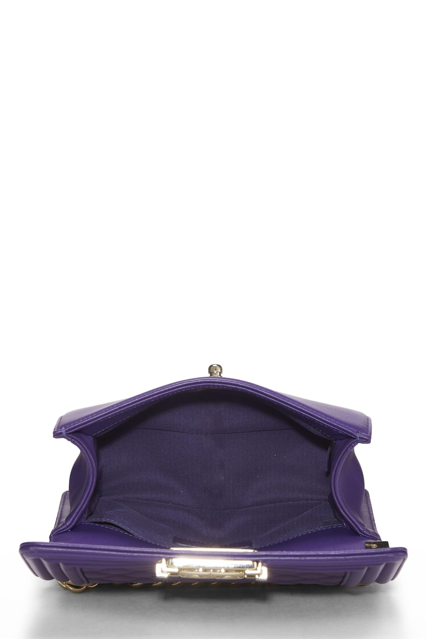 Chanel,  Purple Chevron Lambskin Boy Bag Small, Purple