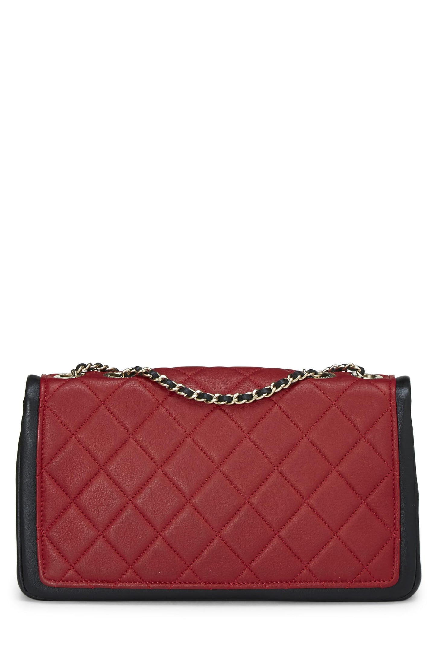 Chanel,  Red & Black Quilted Lambskin Graphic Flap Medium, Multi