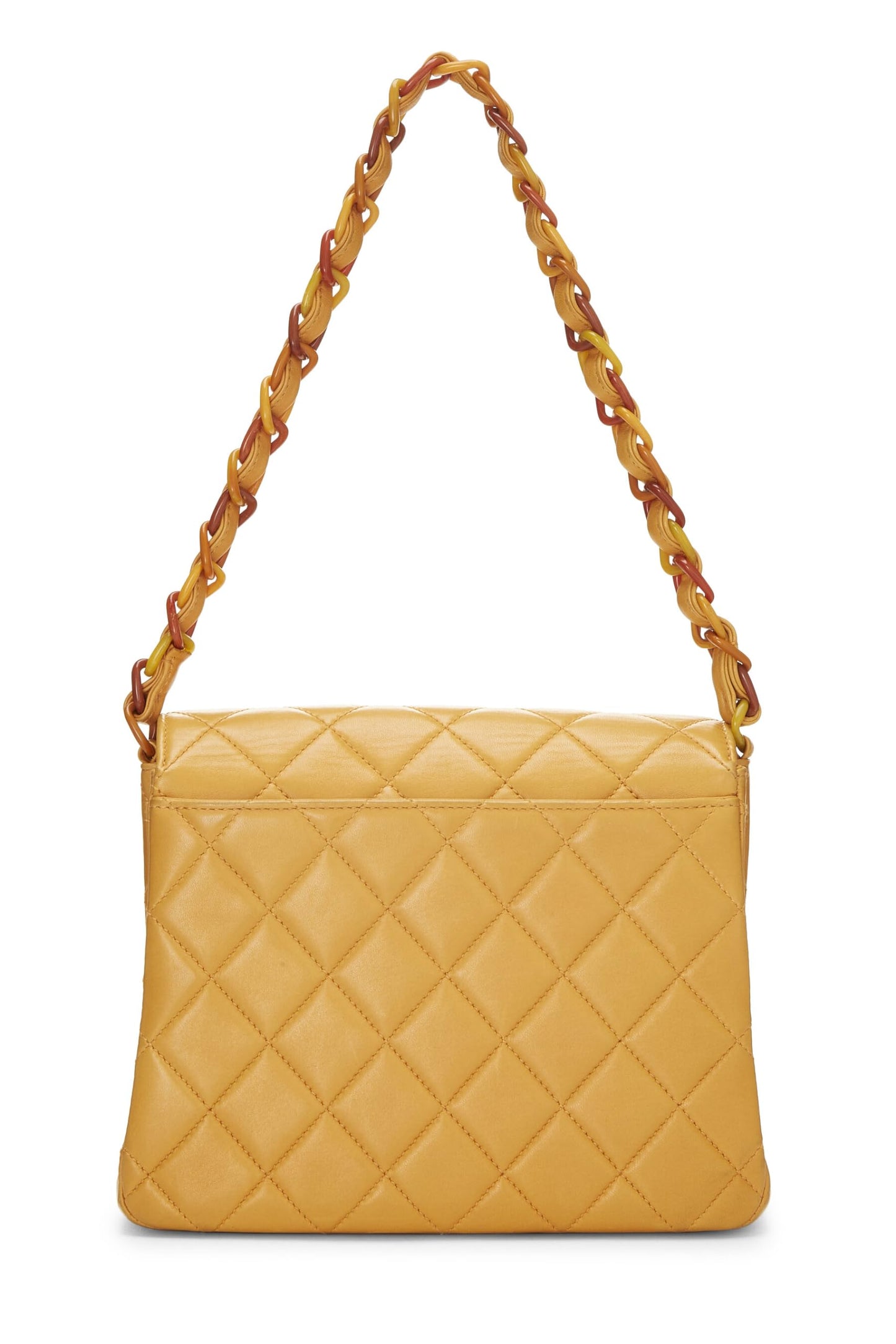 Chanel,  Orange Quilted Lambskin Envelope Flap Shoulder Bag, Orange
