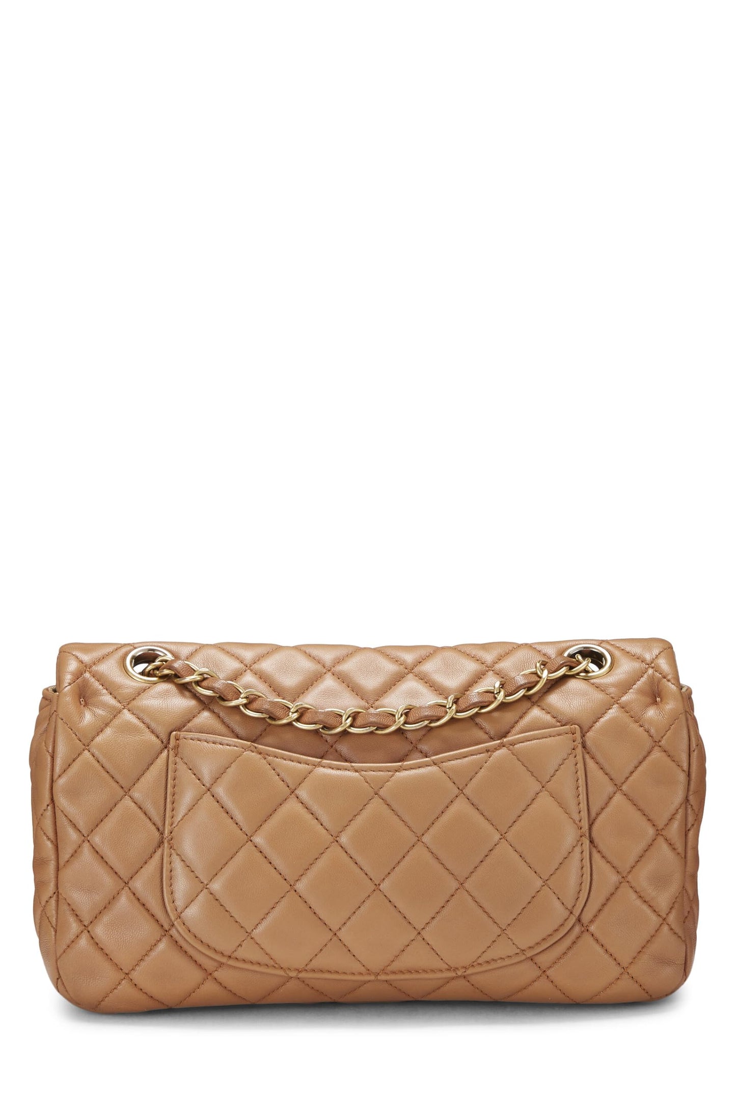 Chanel,  Brown Quilted Lambskin Valentine Single Flap Medium, Brown