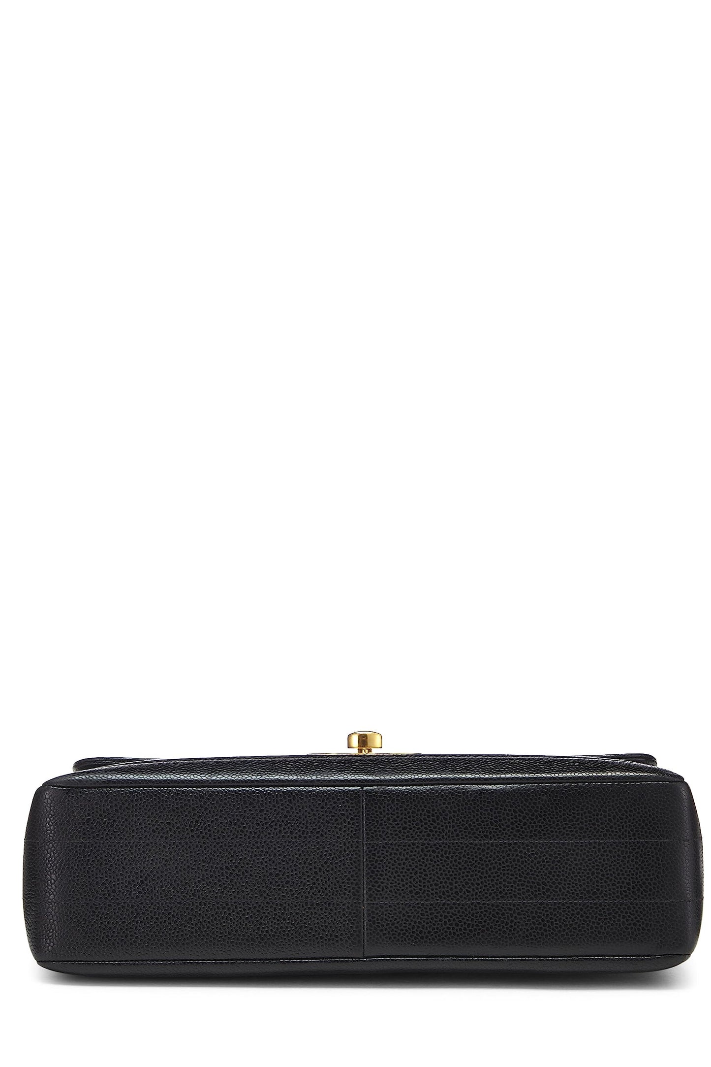 Chanel,  Black Horizontal Caviar Half Flap Jumbo, Black