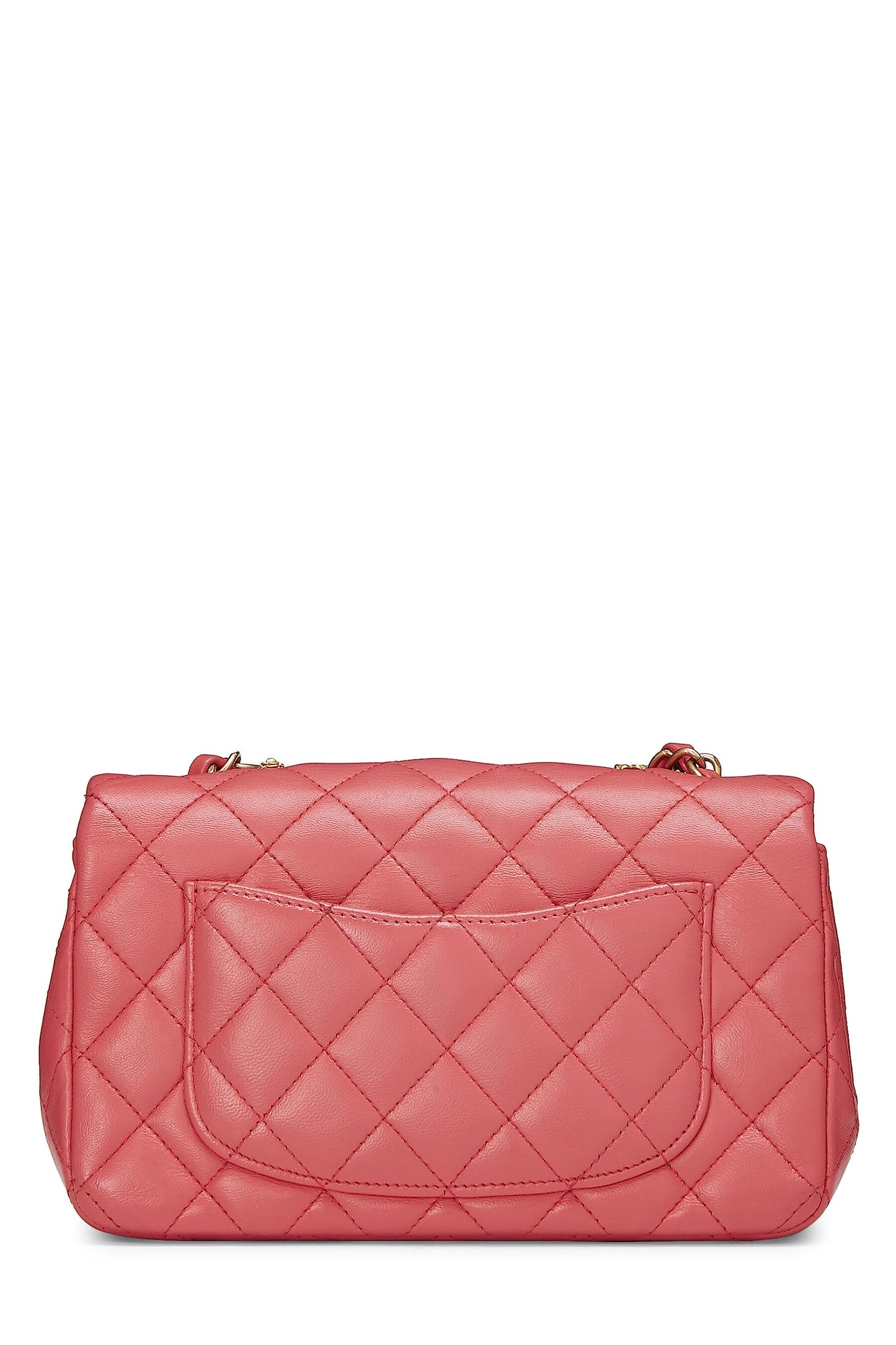 Chanel,  Pink Lambskin Lucky Charm Rectangular Flap Mini, Pink