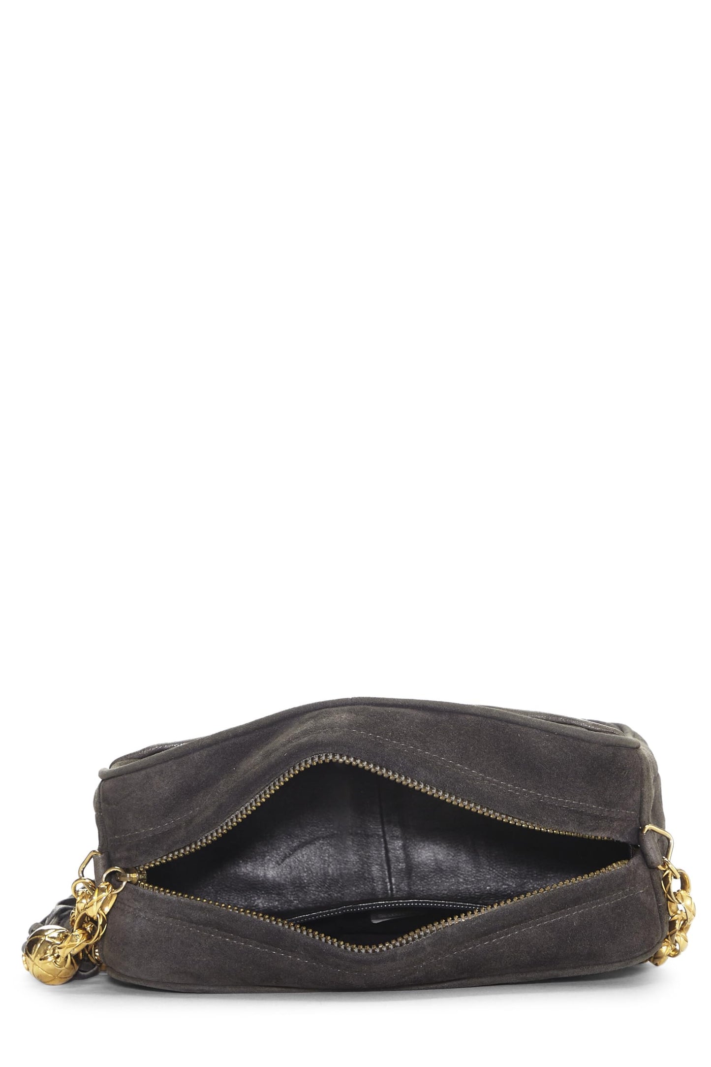 Chanel,  Grey Suede Pocket Camera Bag Mini, Grey