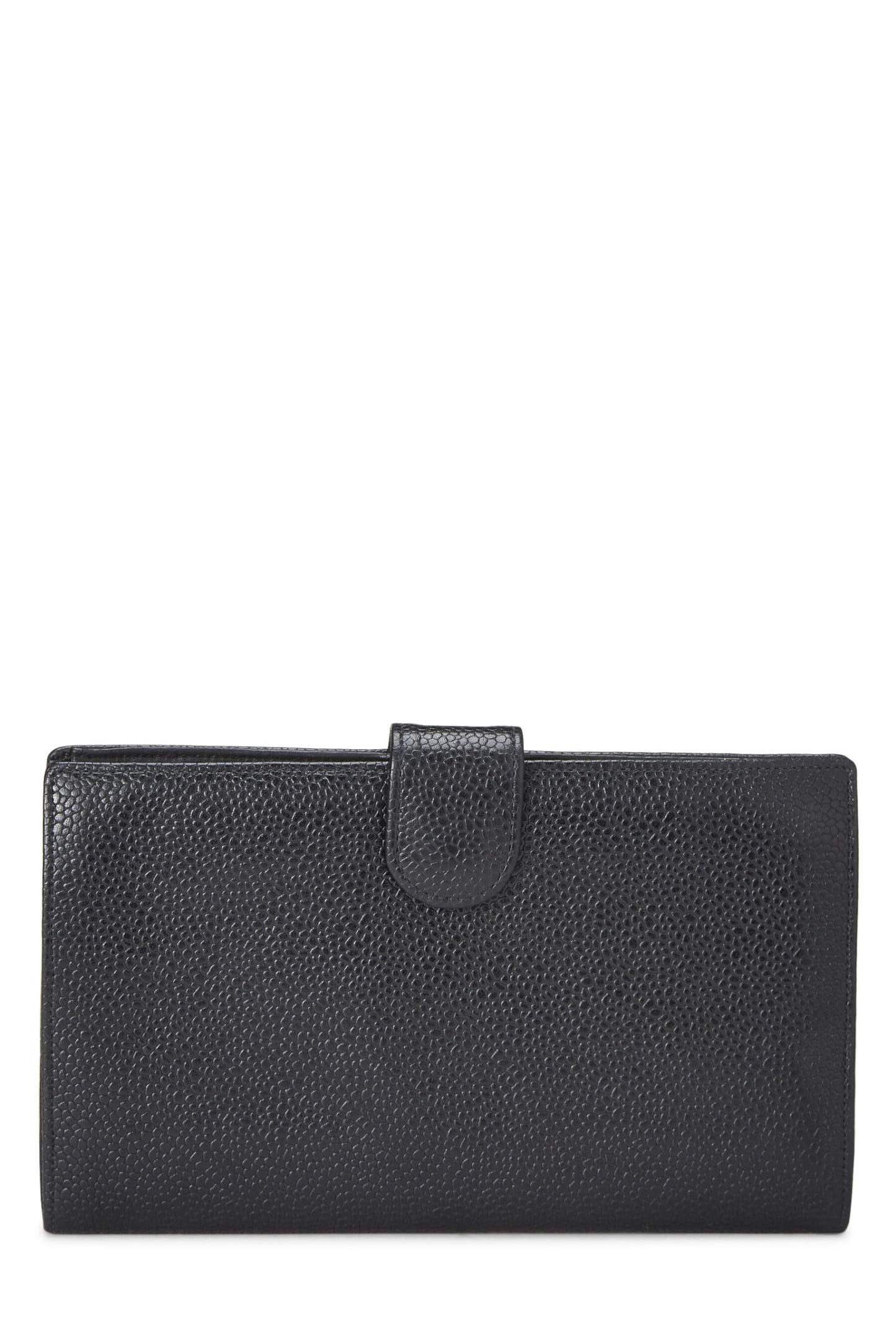 Chanel,  Black Caviar Timeless 'CC' Long Wallet, Black