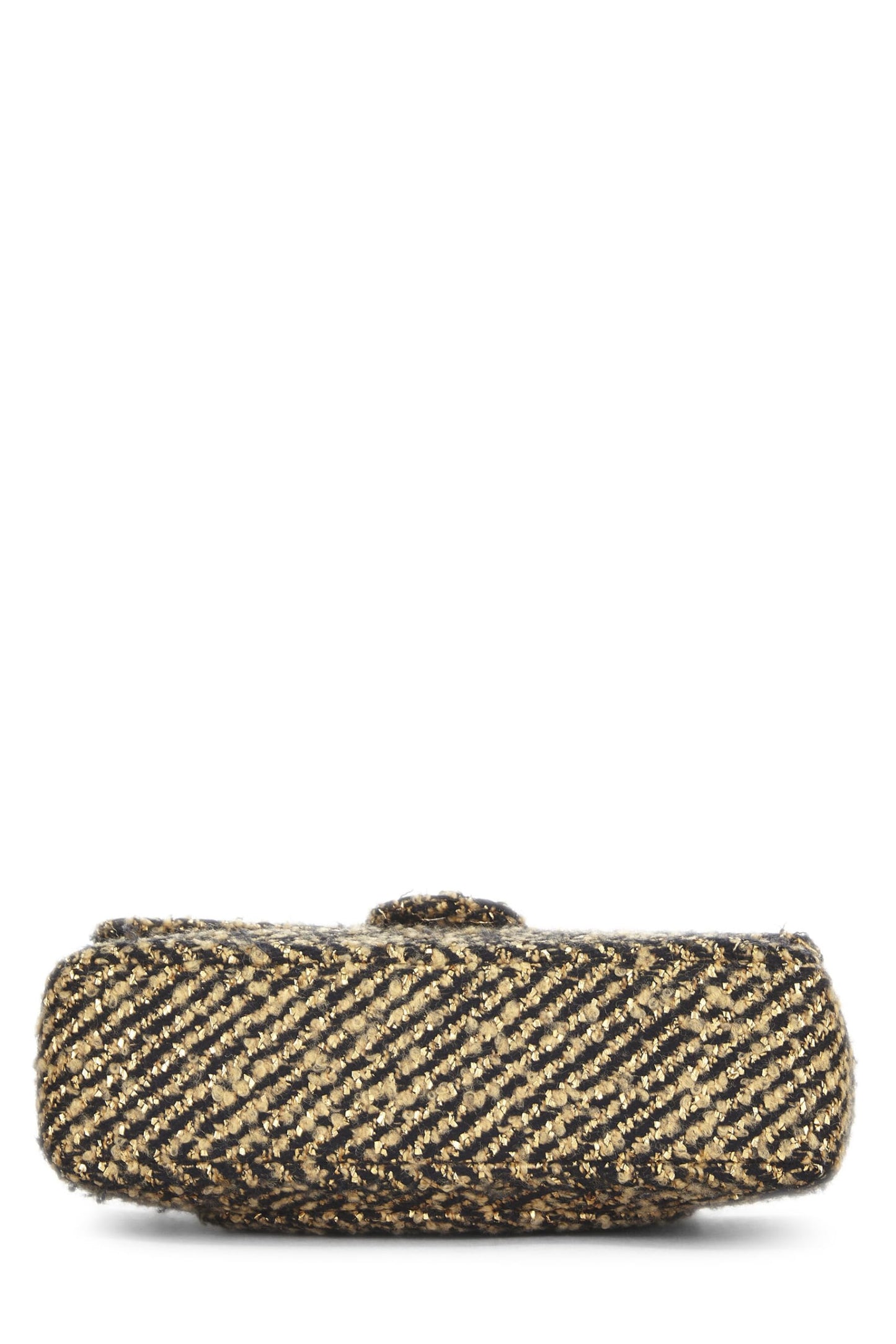 Chanel,  Black & Metallic Tweed Half Flap Medium, Gold
