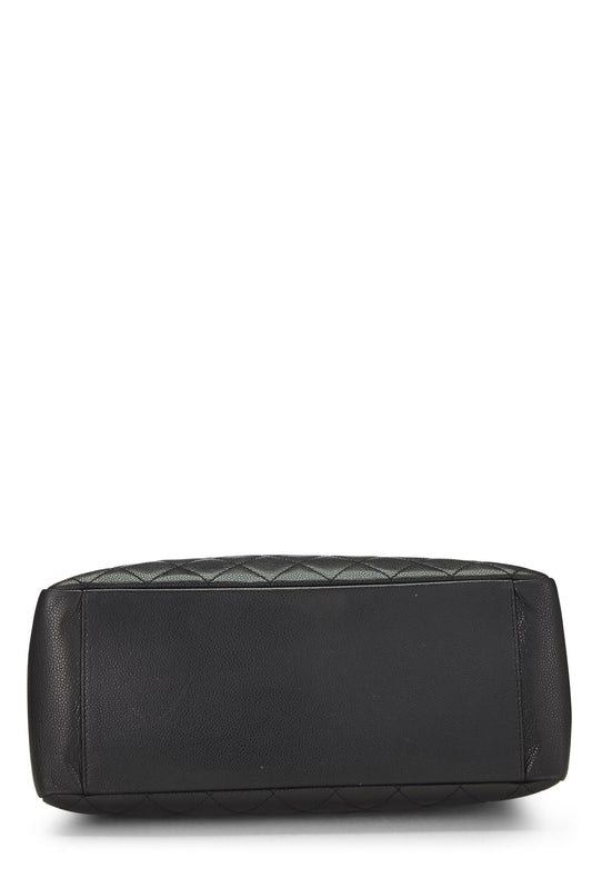 Chanel,  Black Quilted Caviar Grand Shopping Tote (GST), Black