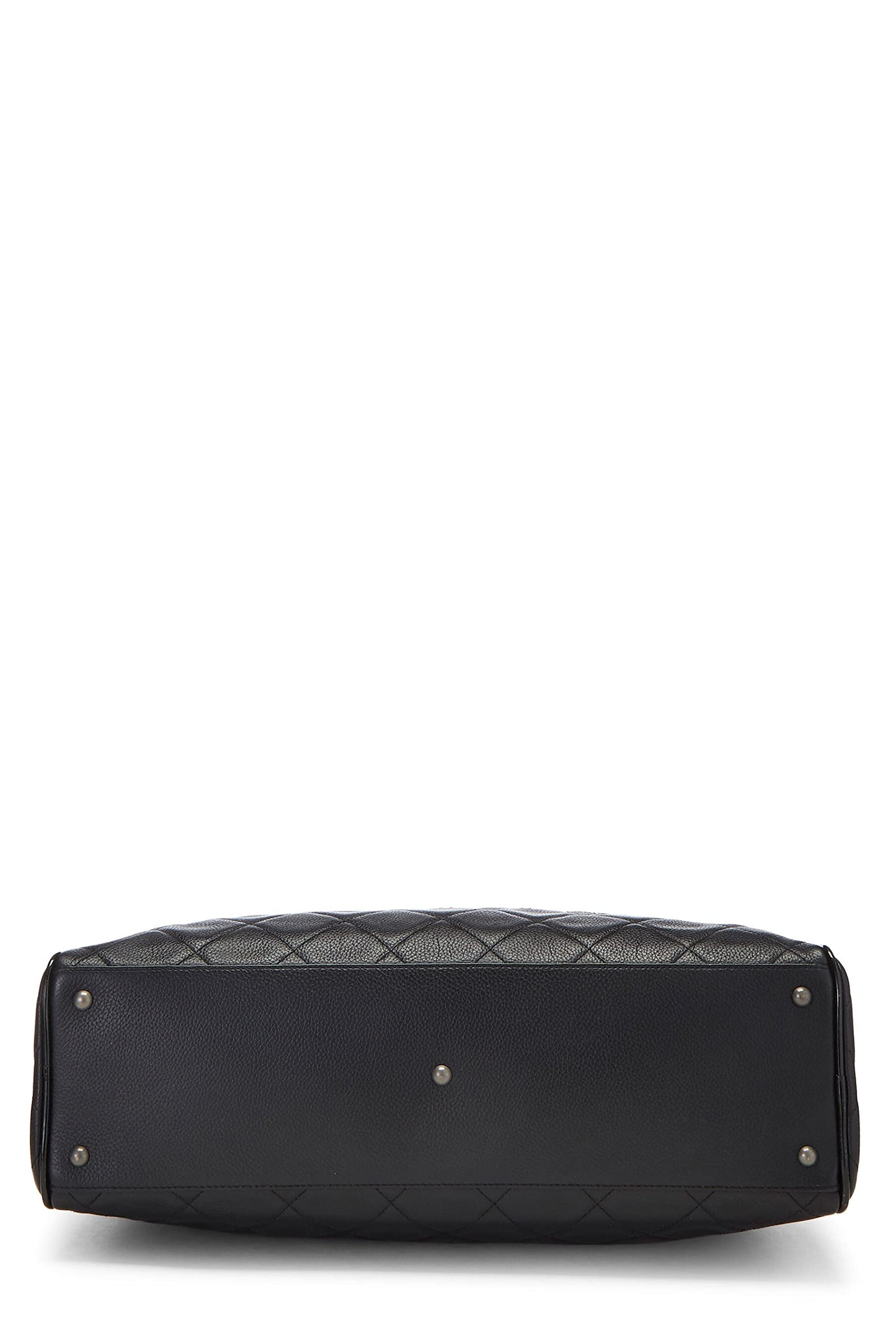 Chanel,  Black Quilted Caviar Bowler Medium, Black