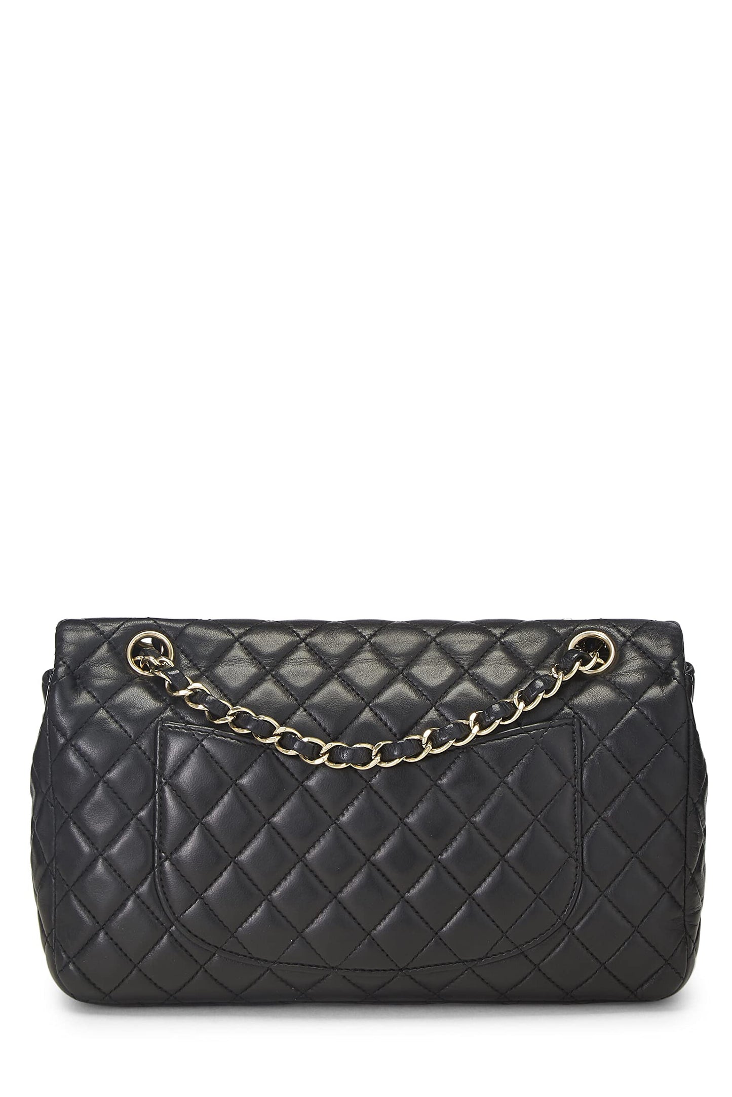 Chanel,  Black Quilted Lambskin Valentine Single Flap Medium, Black