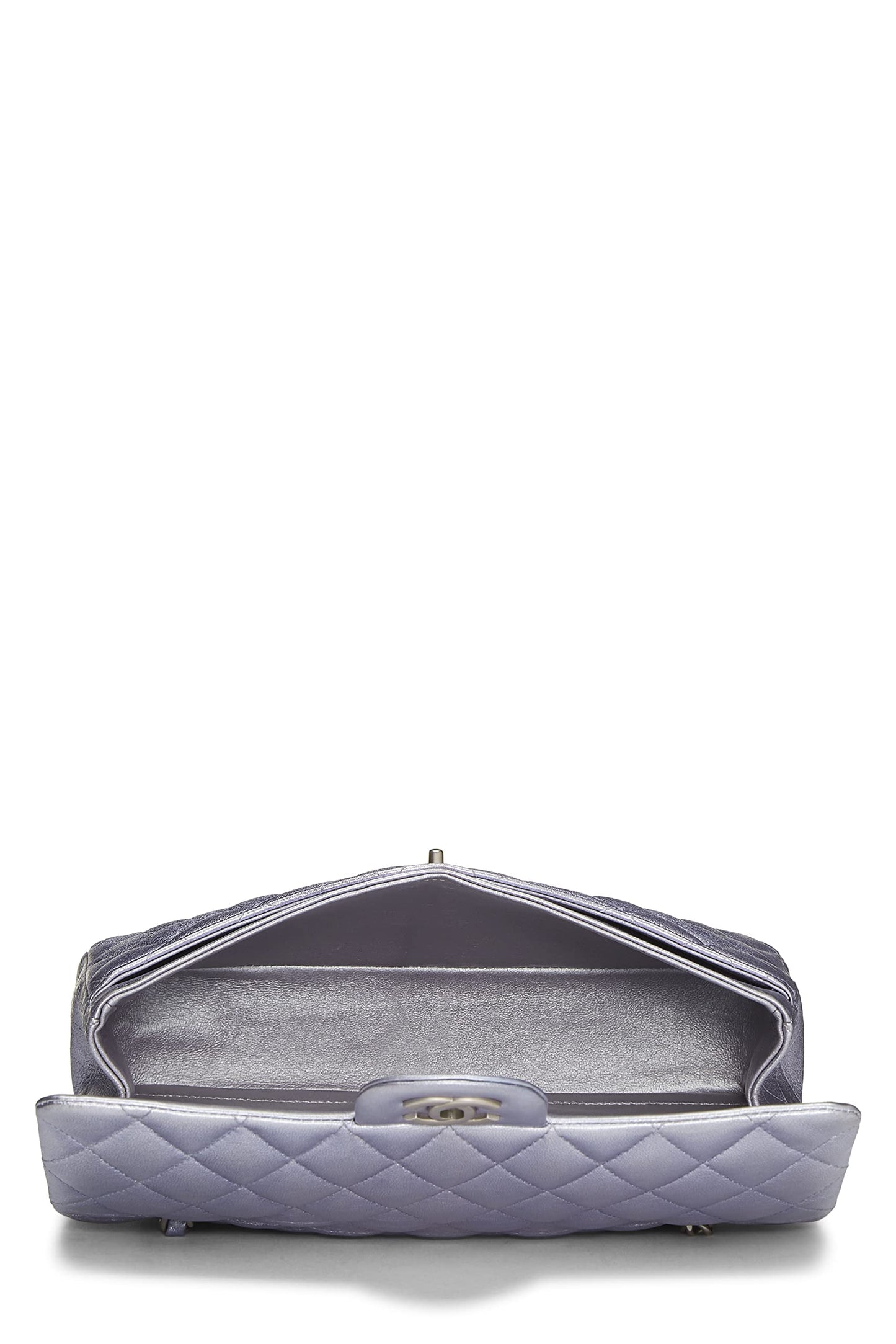 Chanel,  Metallic Purple Quilted Lambskin Classic Double Flap Medium, Purple
