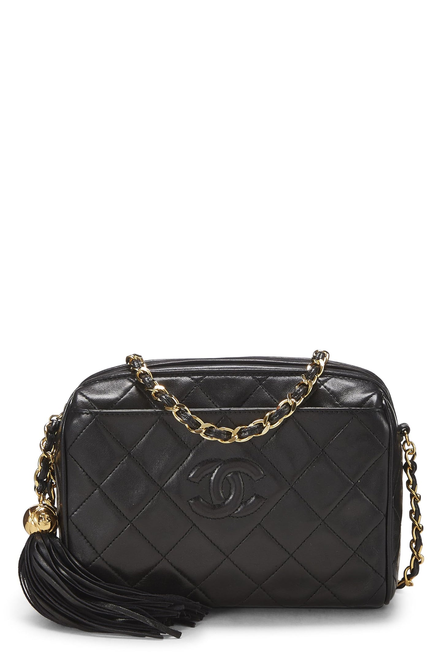 Chanel,  Black Lambskin Pocket Camera Bag Mini, Black
