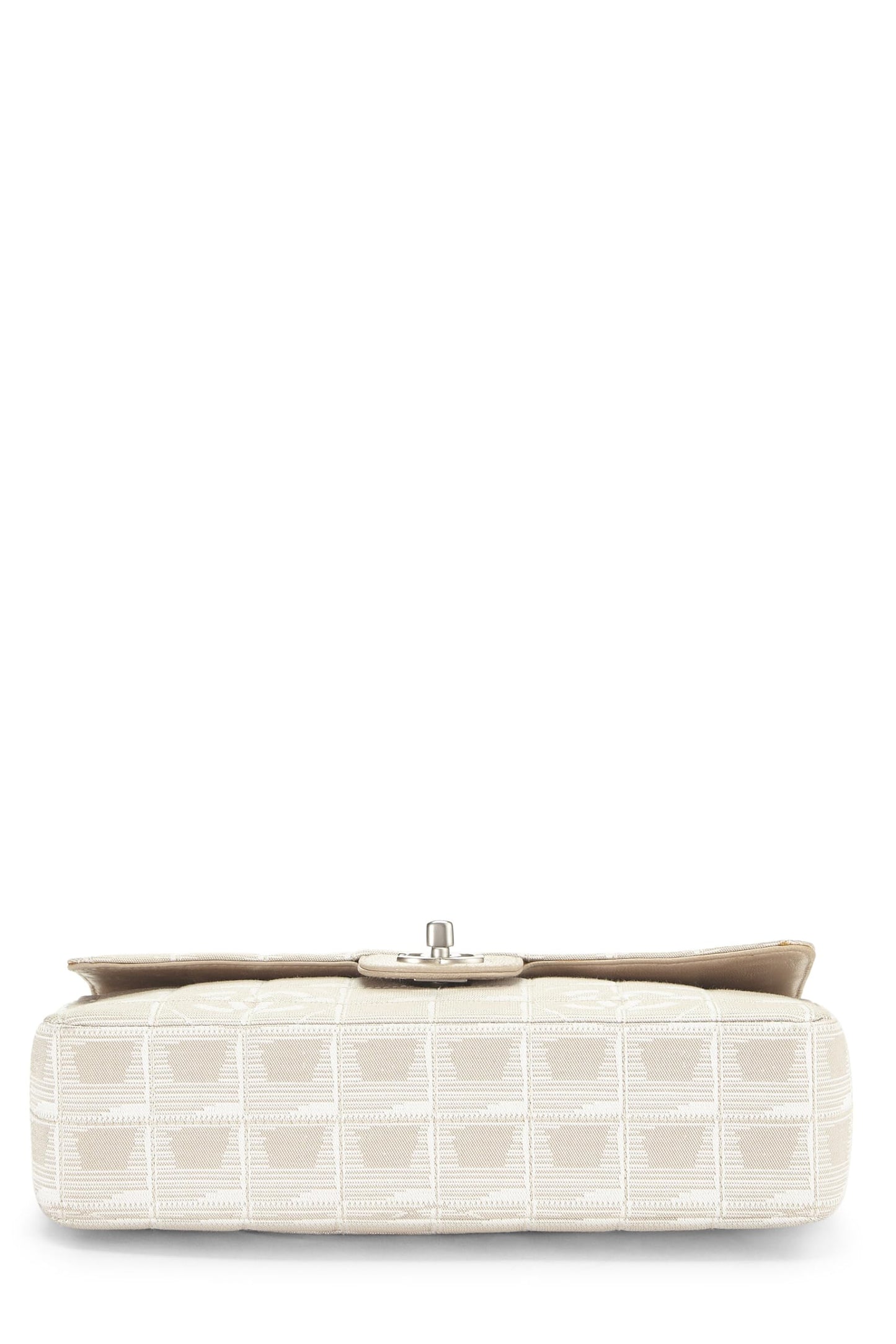 Chanel,  Beige Nylon Travel Line Half Flap Medium, Beige