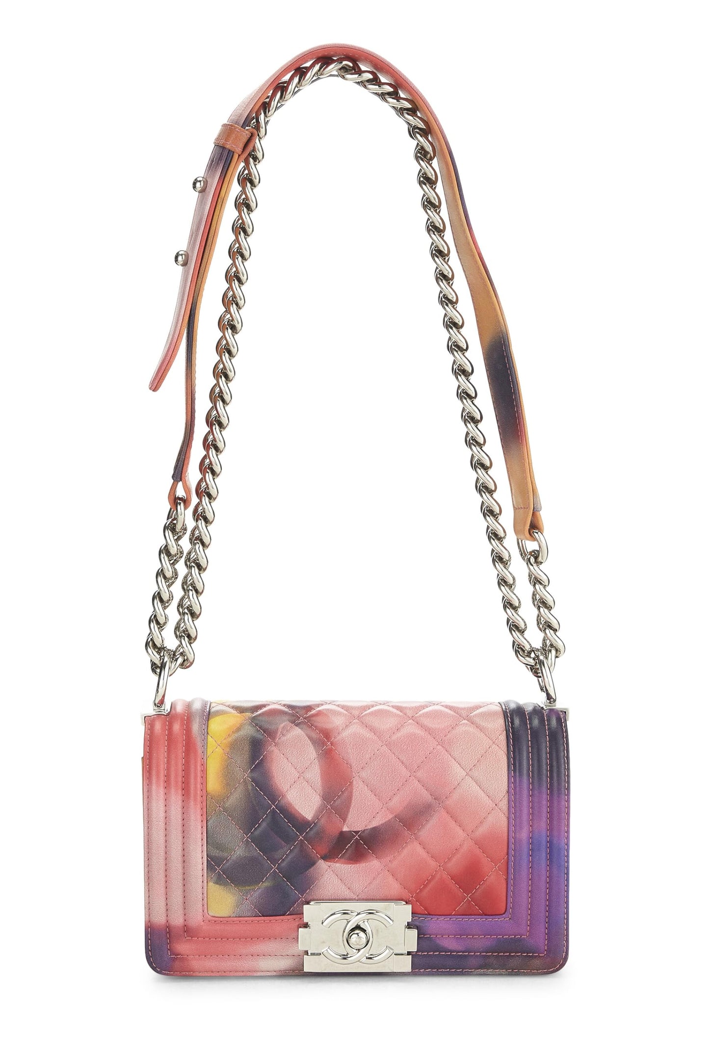 Chanel,  Multicolor Quilted Lambskin Flower Power Boy Bag Small, Multi
