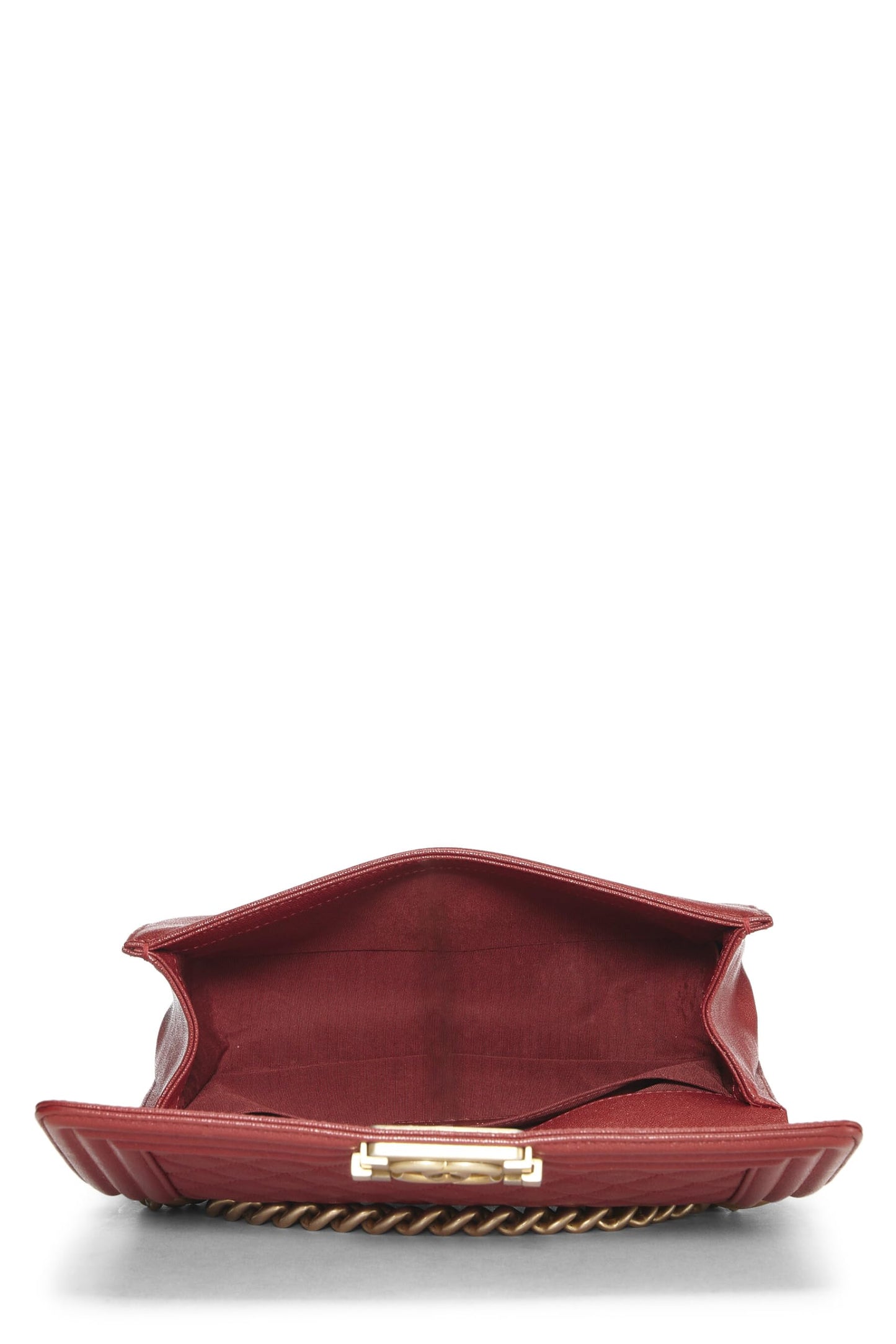 Chanel,  Red Quilted Caviar Boy Bag Medium, Red