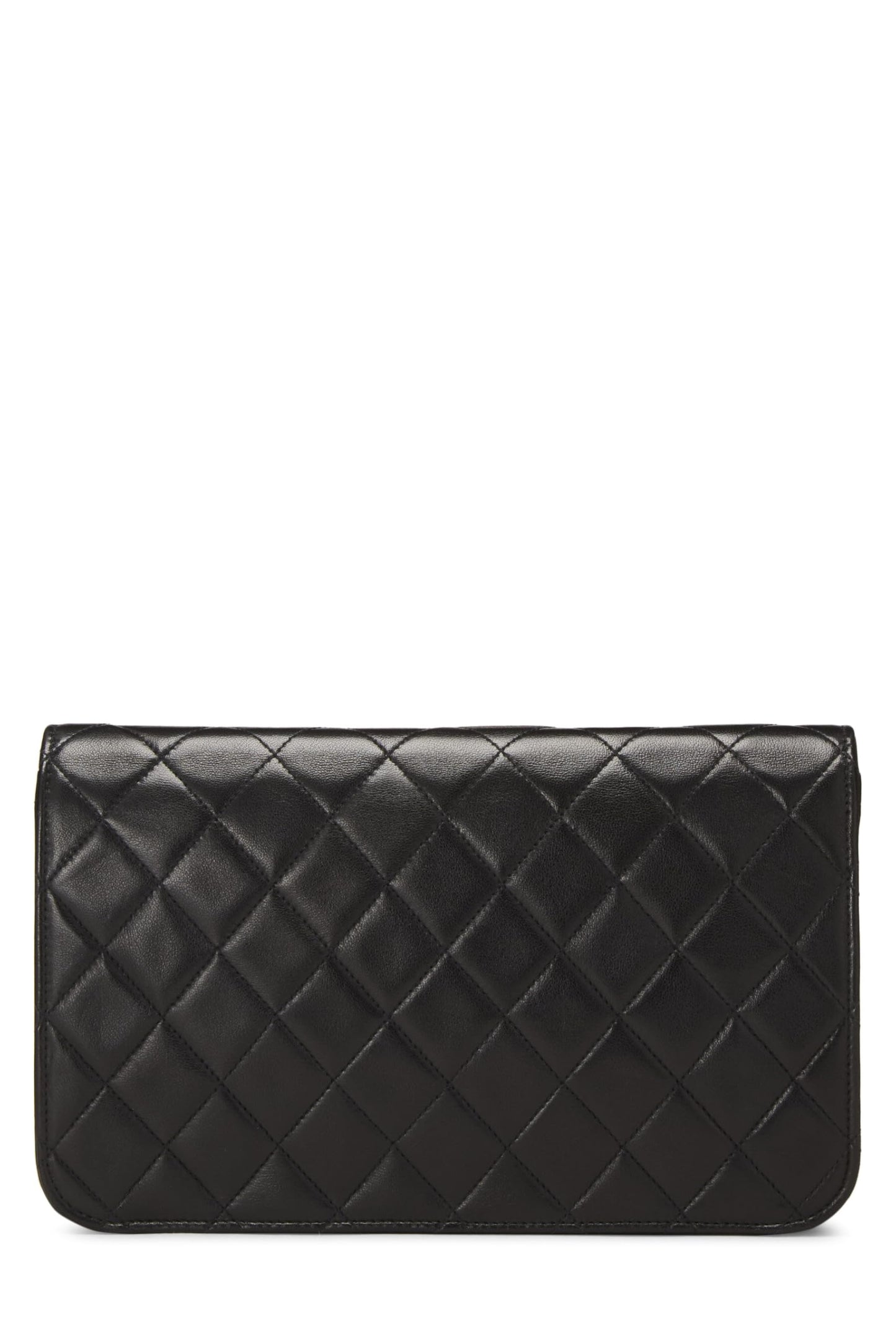 Chanel,  Black Quilted Lambskin Snap Full Flap Small, Black