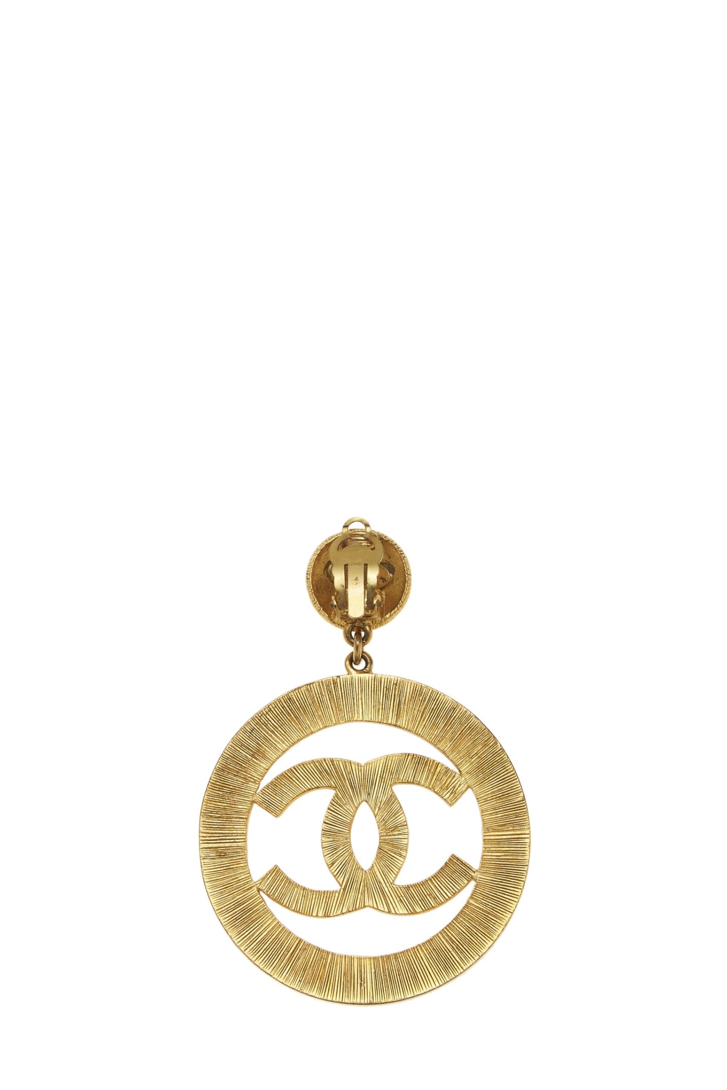 Chanel,  Gold 'CC' Dangling Sunburst Earrings Large, Gold