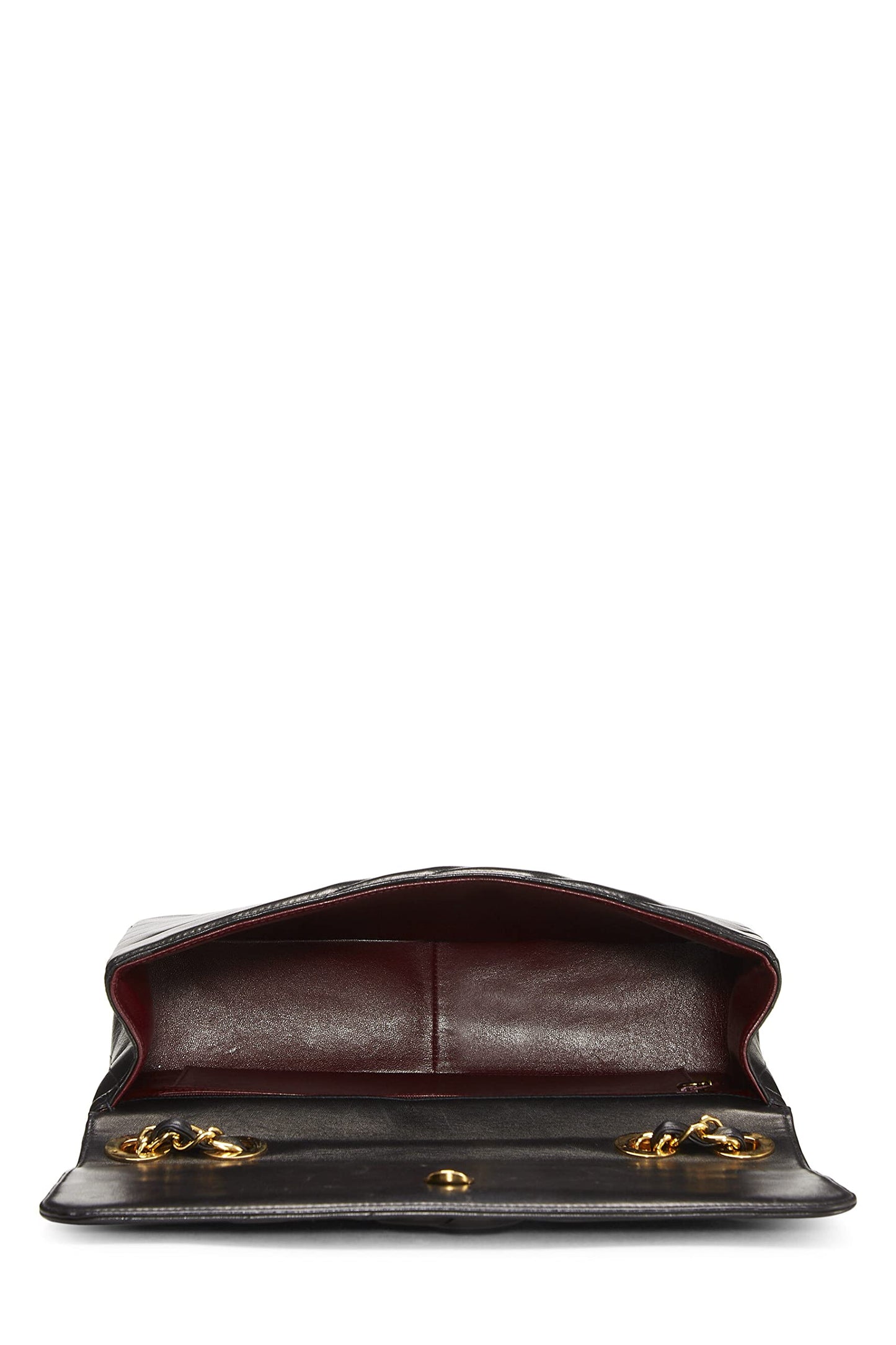Chanel,  Black Diagonal Lambskin Flap Jumbo, Black