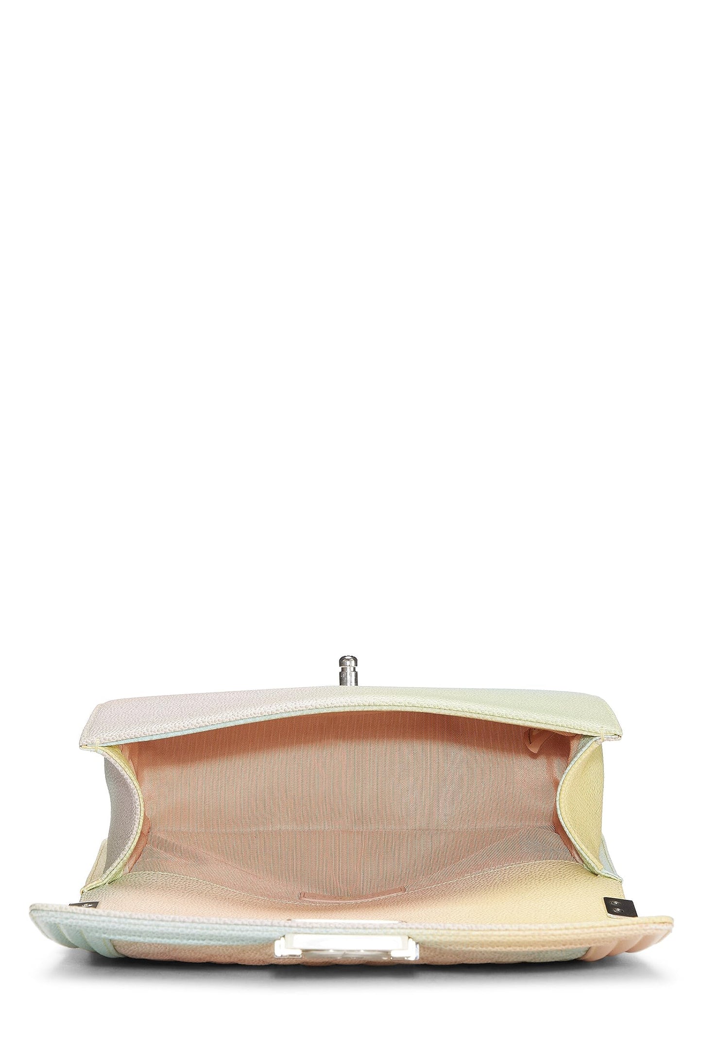 Chanel,  Rainbow Quilted Caviar Boy Bag Medium, White