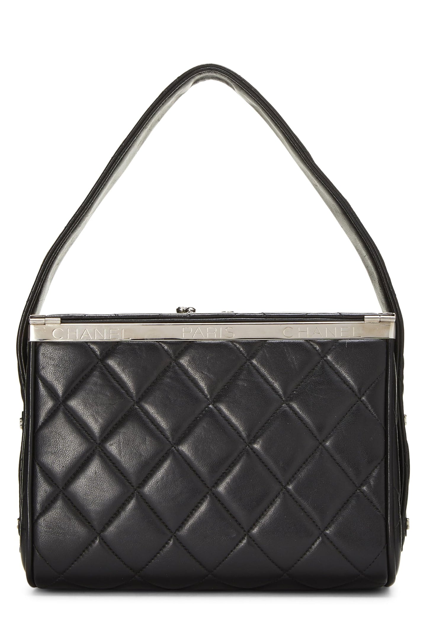 Chanel,  Black Quilted Lambskin Box Bag, Black