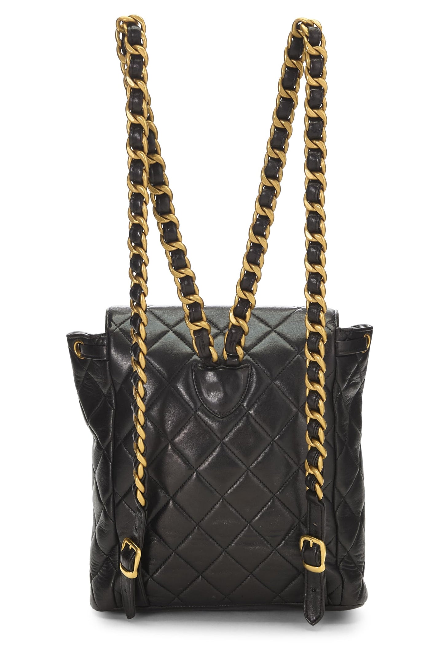 Chanel,  Black Quilted Lambskin 'CC' Classic Backpack Medium, Black