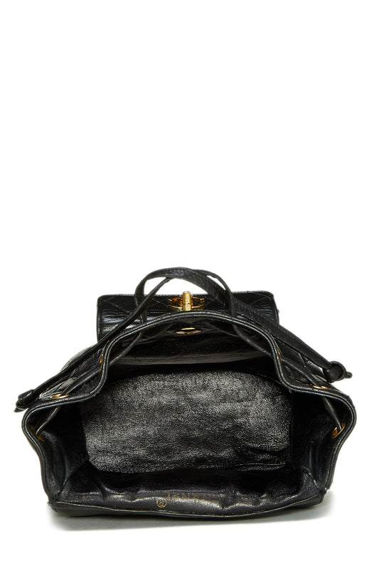 Chanel,  Black Quilted Lambskin 'CC' Classic Backpack Medium, Black