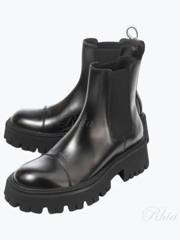 Luxury Balenciaga Tractor Leather Chelsea Boots Black