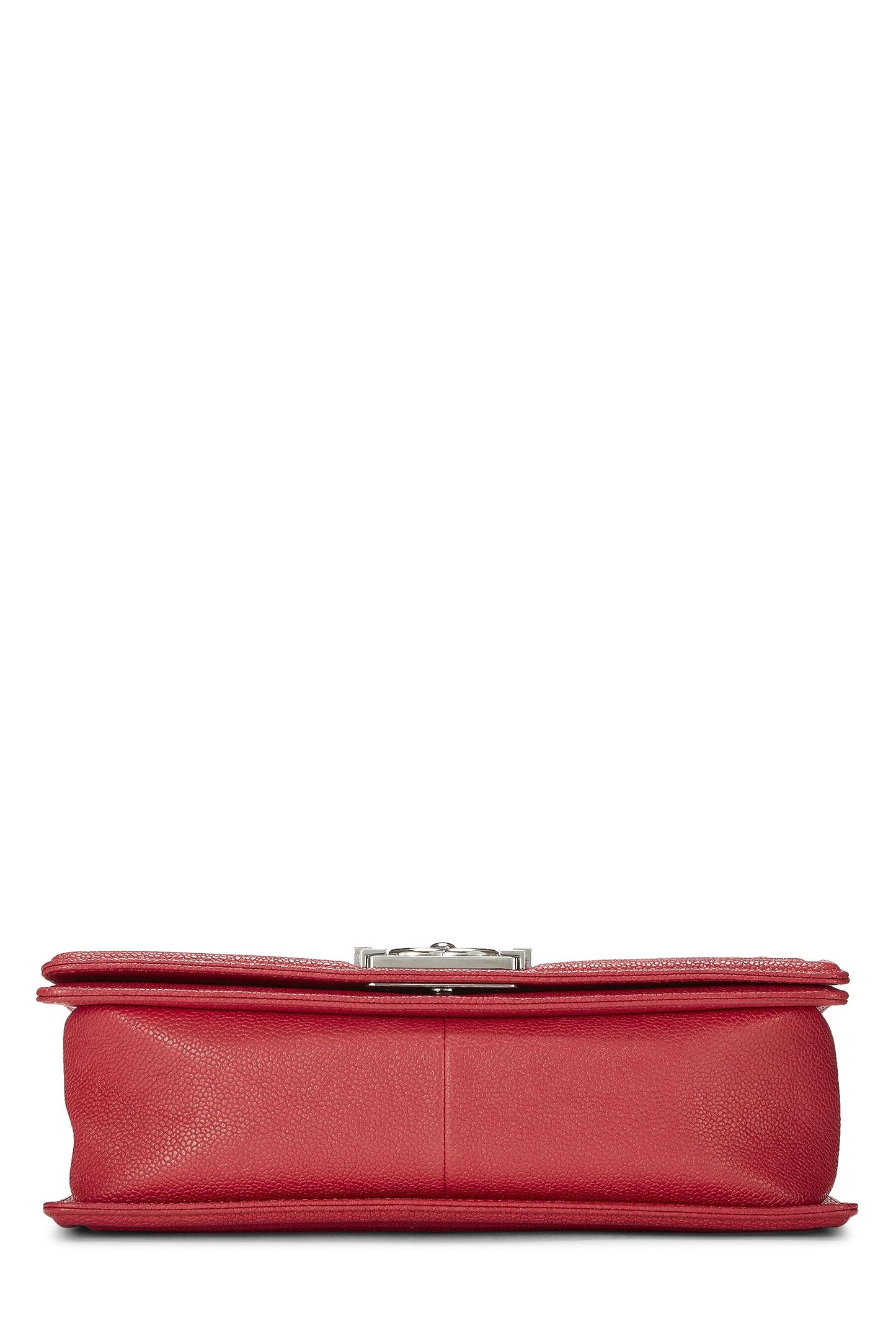 Chanel,  Red Quilted Caviar Boy Bag Medium, Red