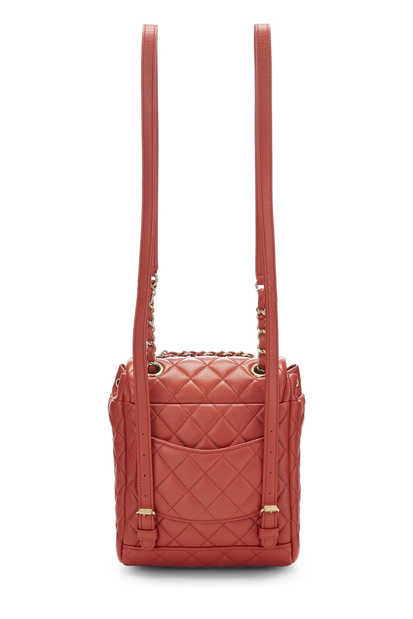 Chanel,  Orange Quilted Lambskin Urban Spirit Backpack Mini, Orange