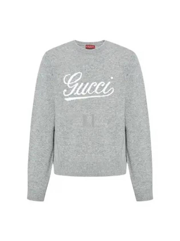 Luxury Gucci Trending 2025 Intarsia Wool Sweater Grey