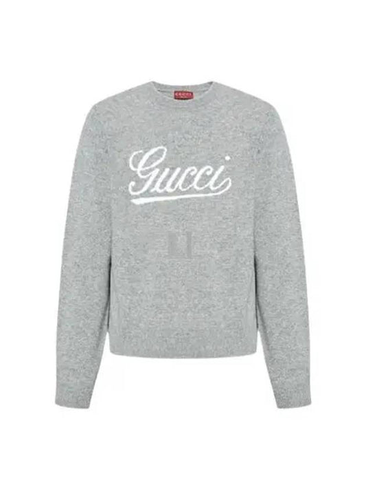 Luxury Gucci Trending 2025 Intarsia Wool Sweater Grey